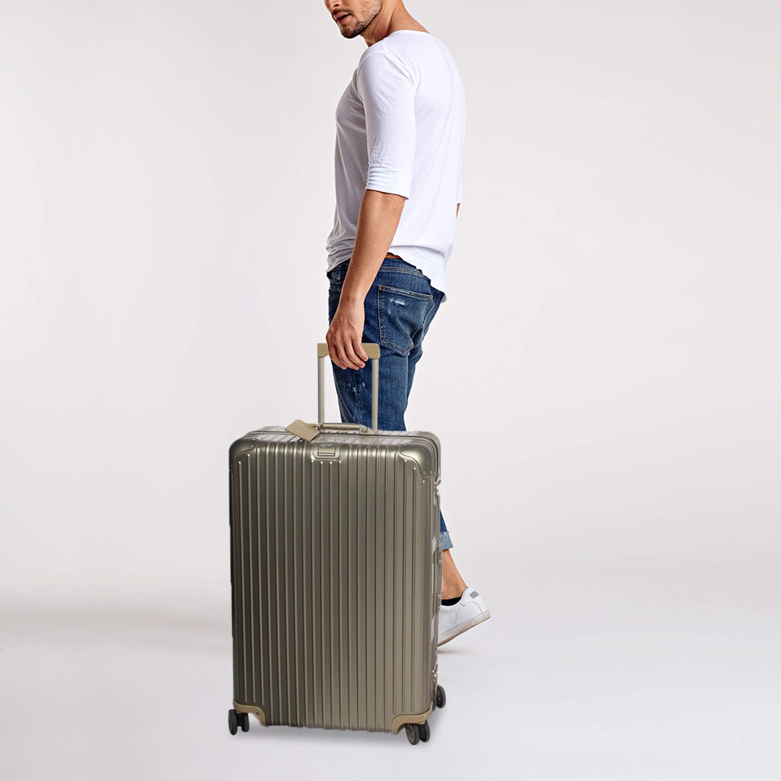 Rimowa ETag Large Topas Titanium Aluminium 4 Wheeled CheckIn Luggage