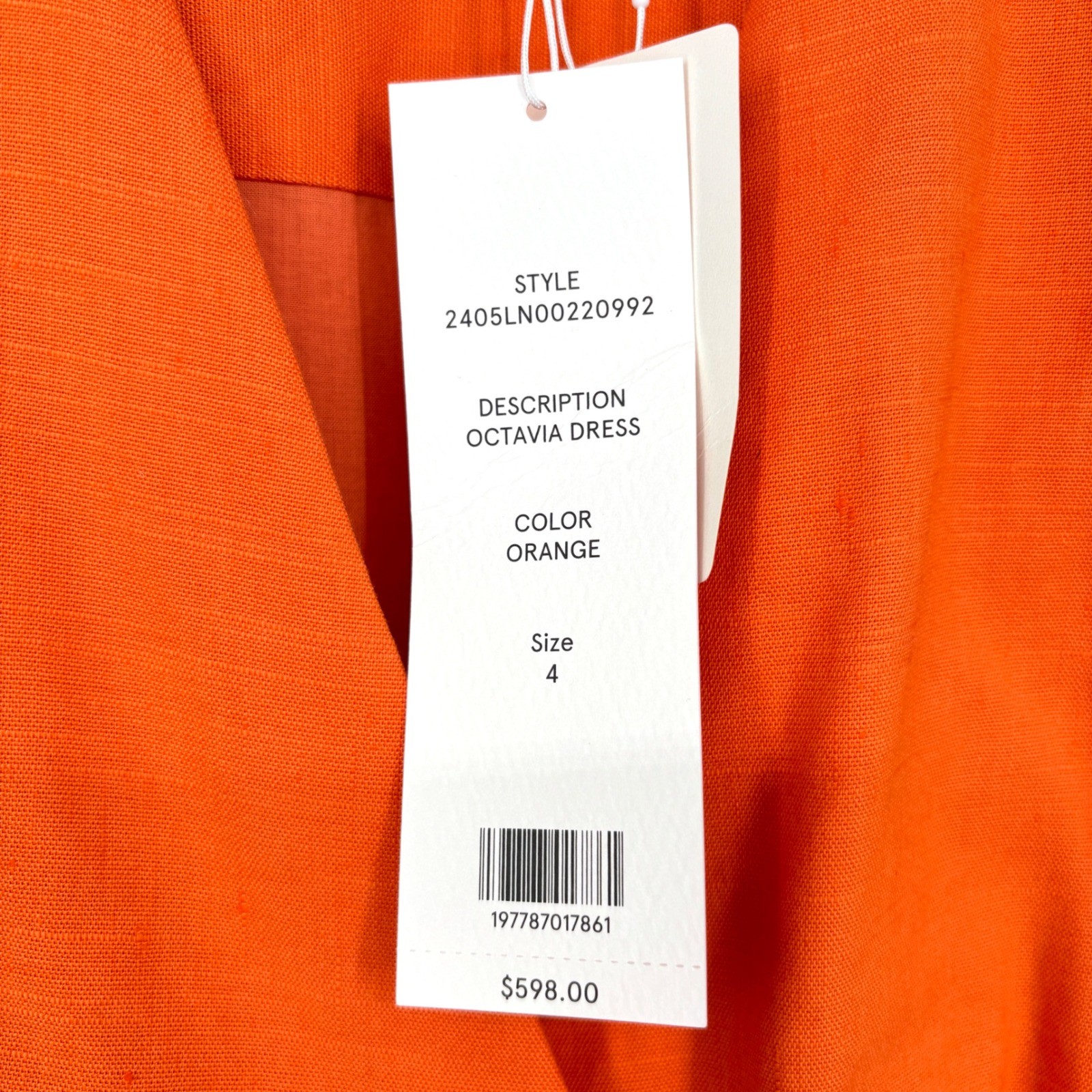NWT Veronica Beard Octavia Wrap Midi Dress Linen Blend Belted Short Sleeve 4