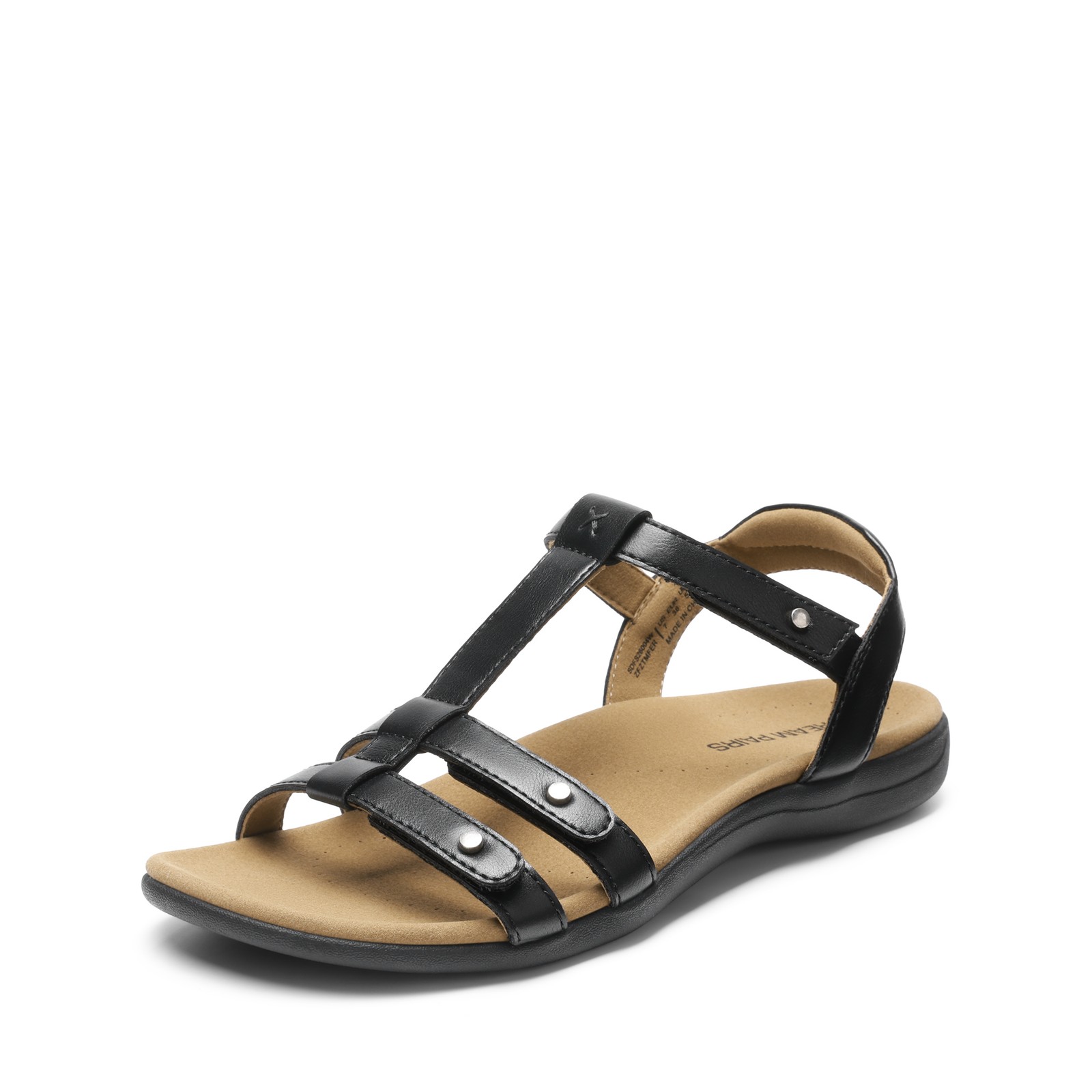 Women Arch Support Flat Sandals Adjustable Strappy Comfort Beach Walking Sandals