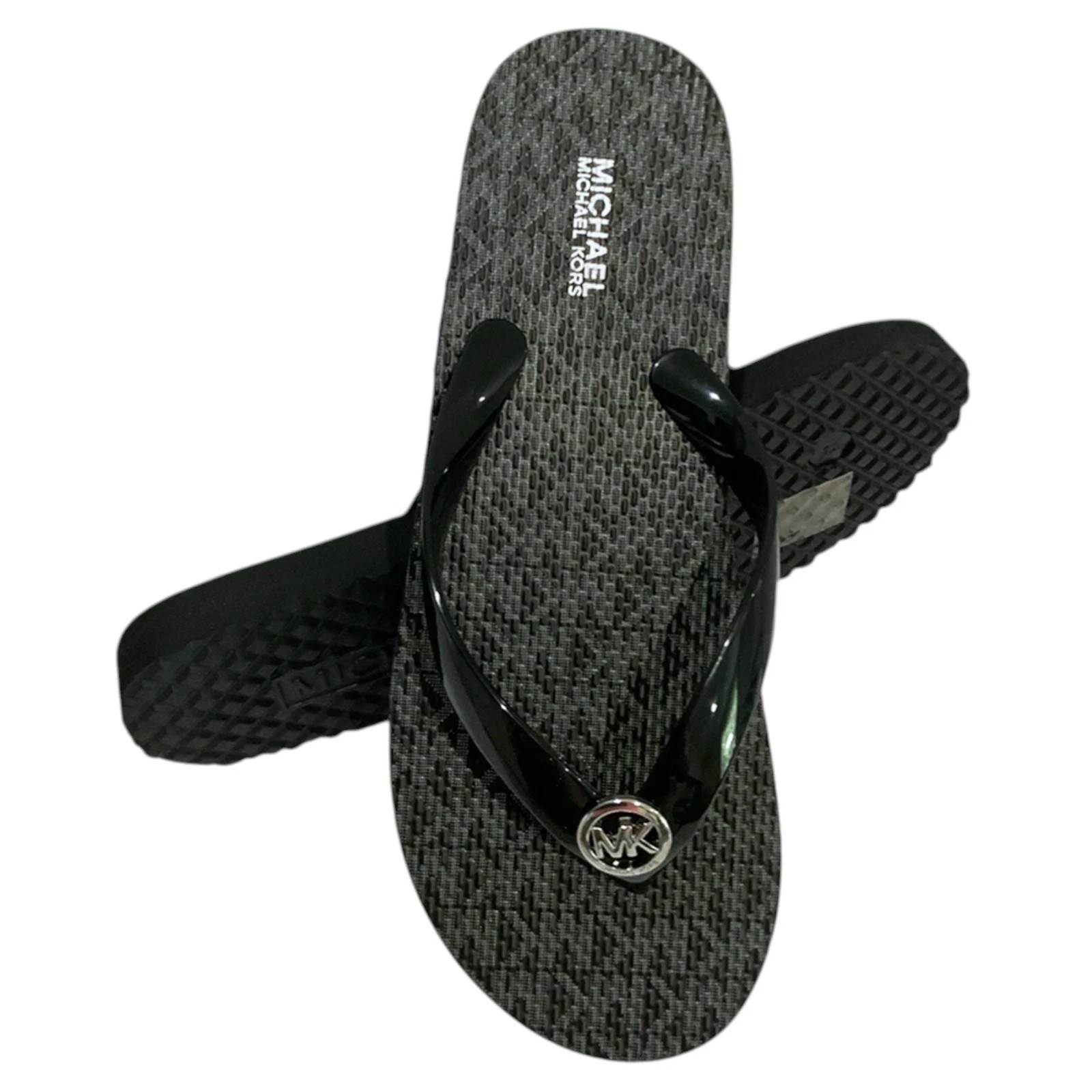 MSRP $69.99 NWT MICHAEL KORS WOMEN’S BLACK FLIP FLOPS SANDALS SIZE 6 7 8 10 11