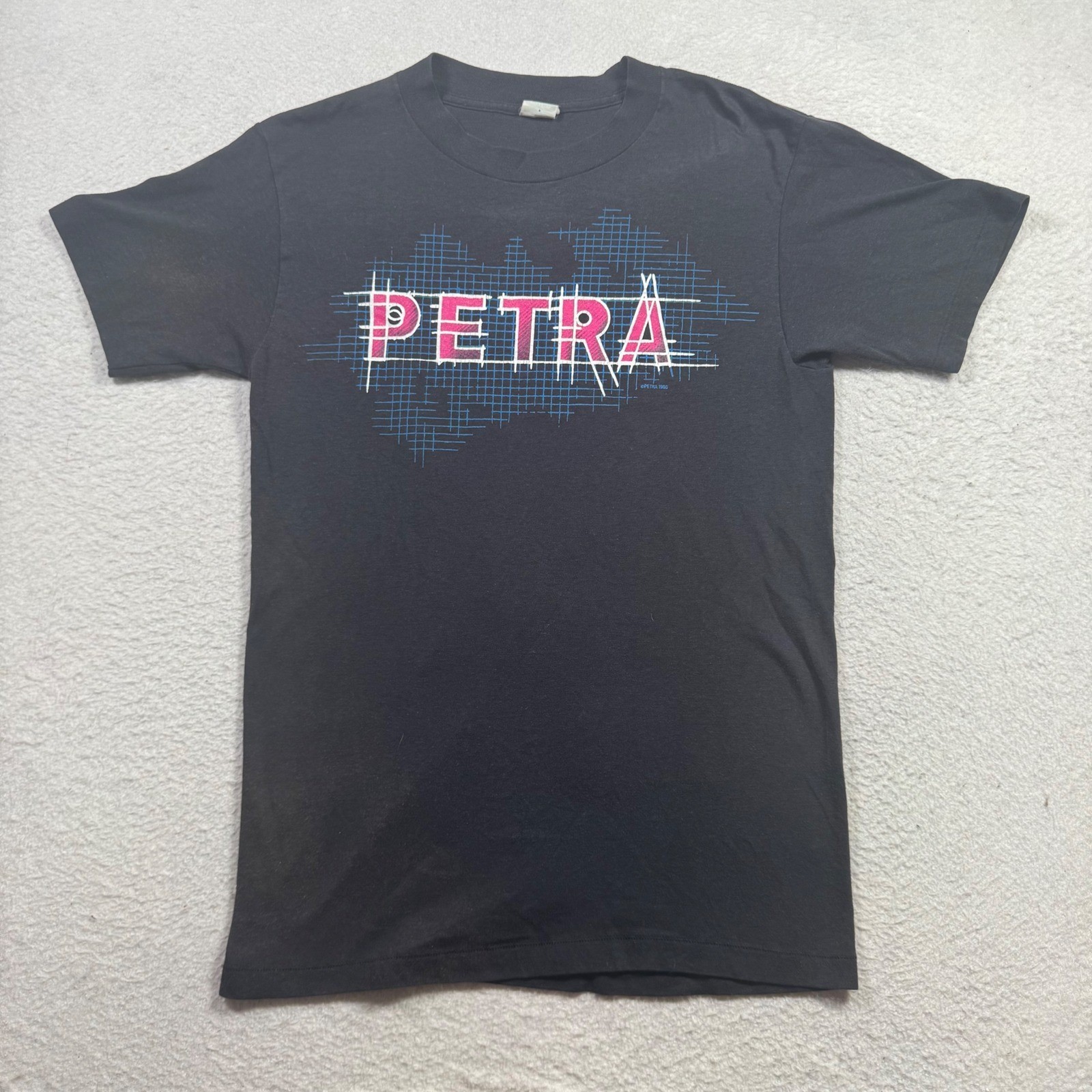 Petra T-Shirt Mens Large Black Good 1986 Back to the Street Tour Vintage Rock