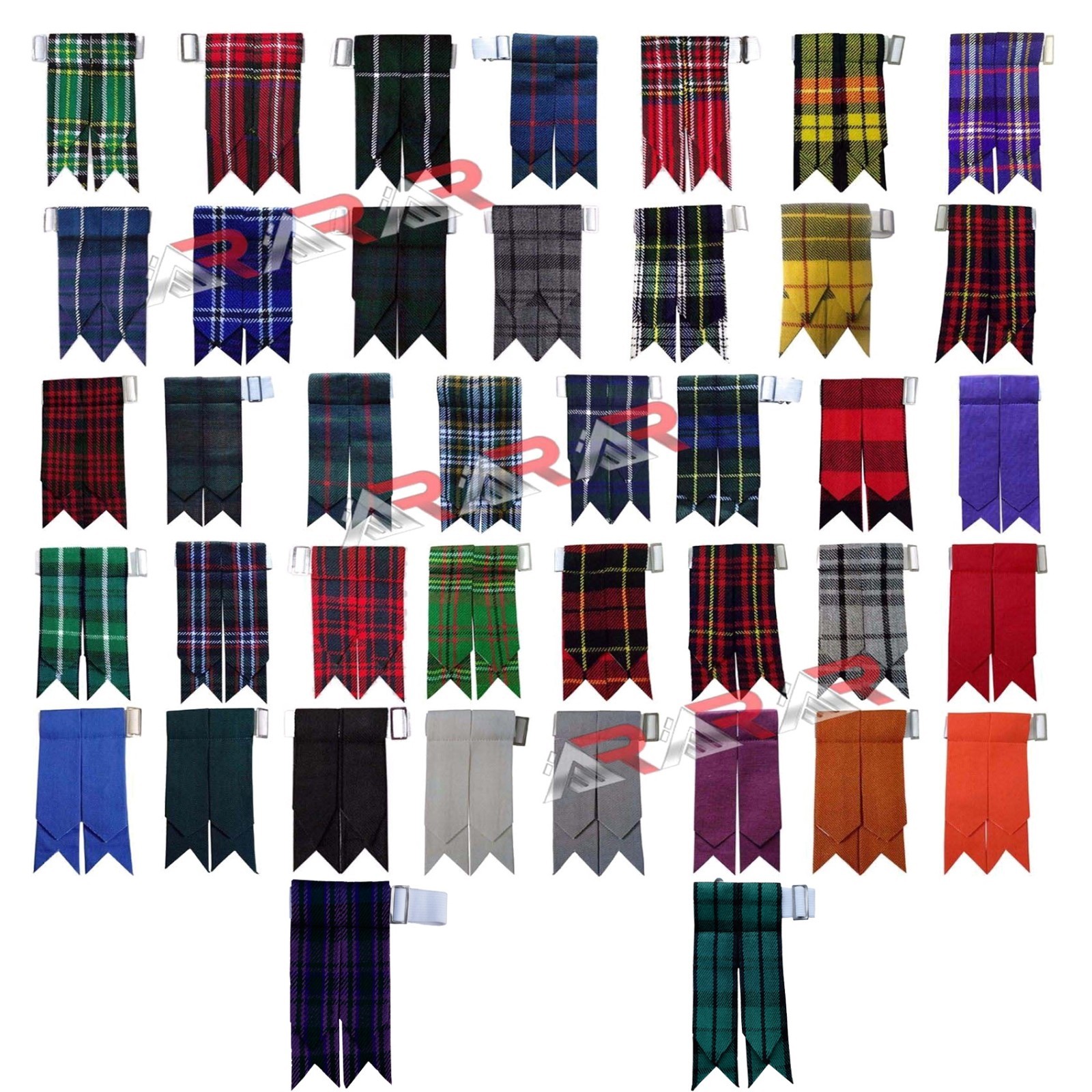 Kilt Flashes Scottish highland Multi Colors Tartan comes Heavy Buckle & Garter