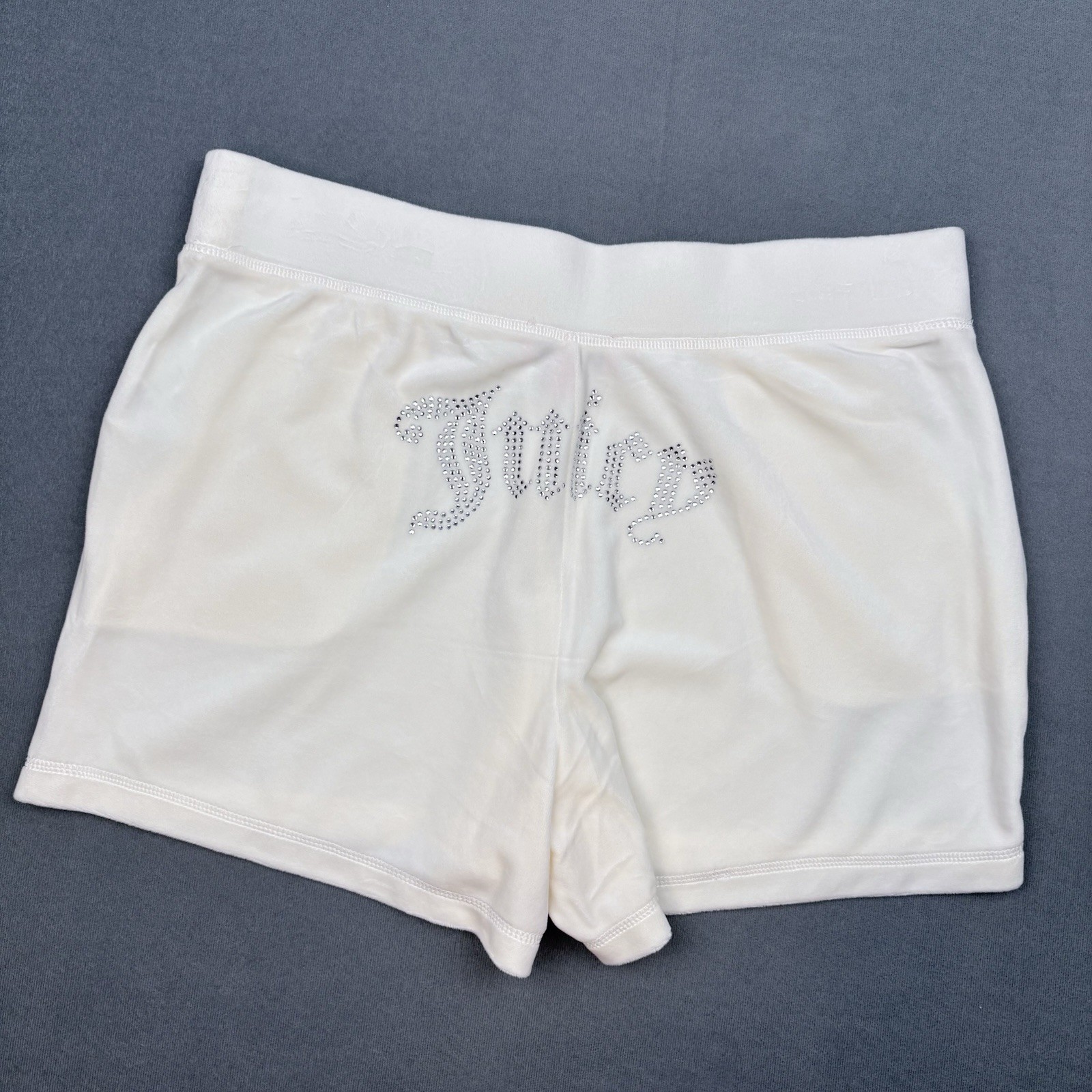 Juicy Couture Oyster Velour Short Sleeve Hoodie & Shorts Set Rhinestone