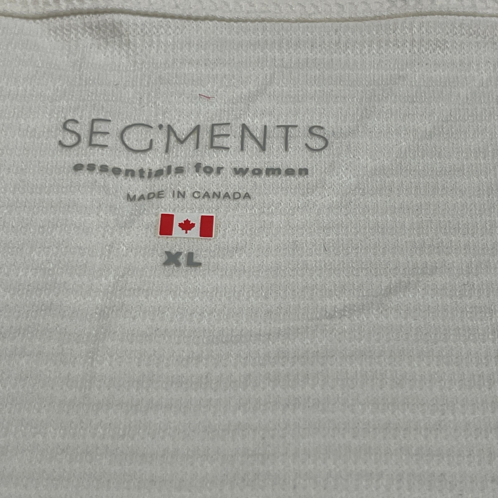 Seg’ments Womens Textured Knit V-neck Essential T-Shirt Top XL White 3/4 Sleeve