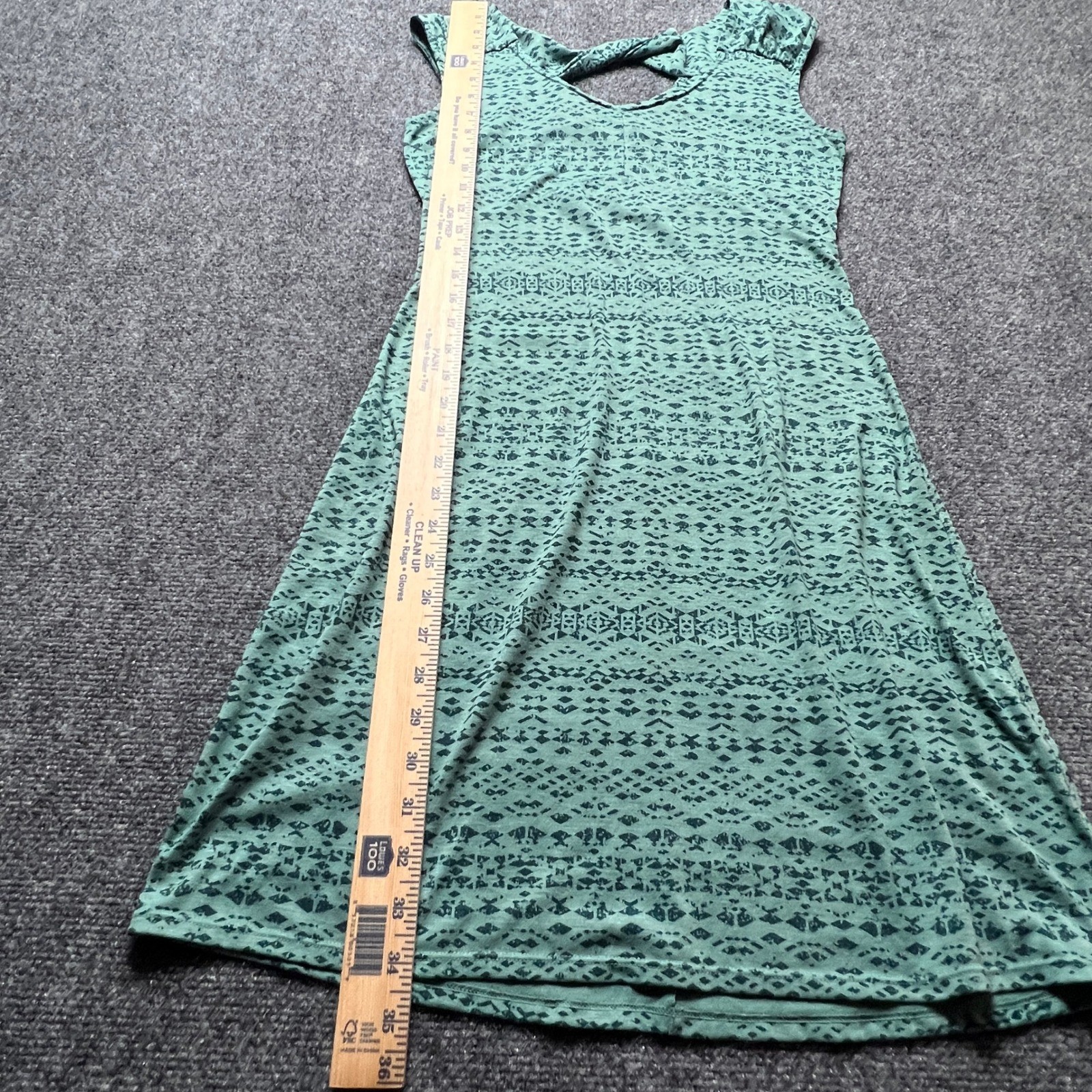 Marmot Green Geometric Print Sleeveless Keyhole Back Active Dress Womens XS