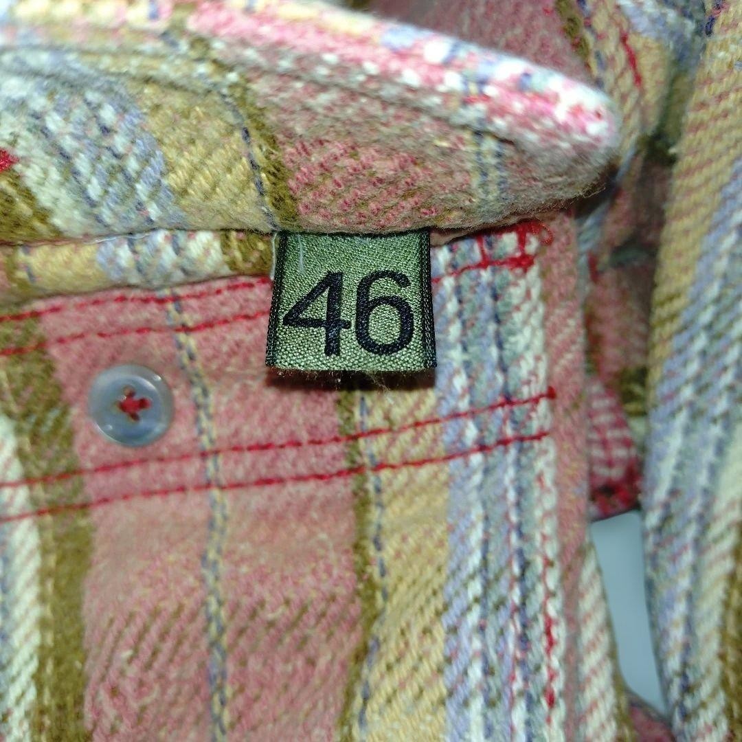 Nigel Kevon, 46 Made in Japan Flannel Shirt Pink Reversible Vintage