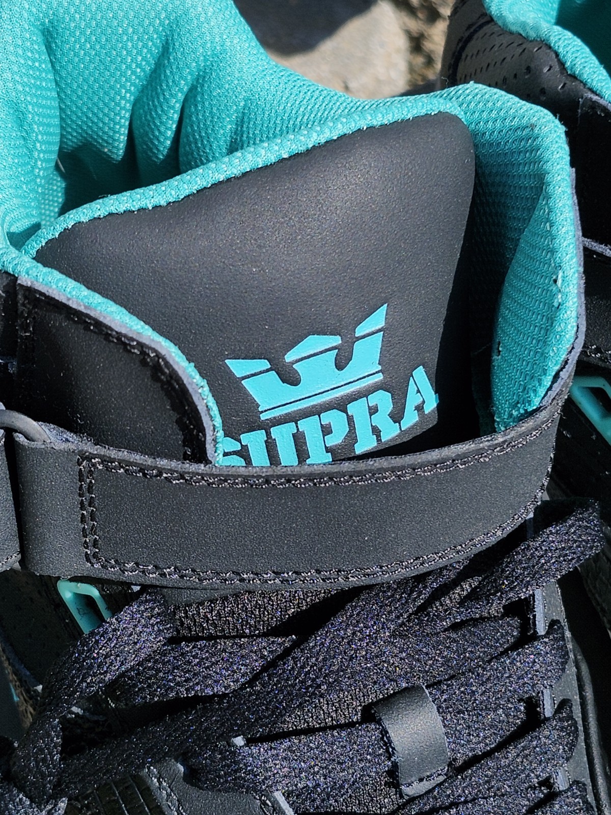 RARE SUPRA BLEEKER! SKATEBOARD SHOES! Size 10.5 NIB Black Croc Aqua Teal Hi Top