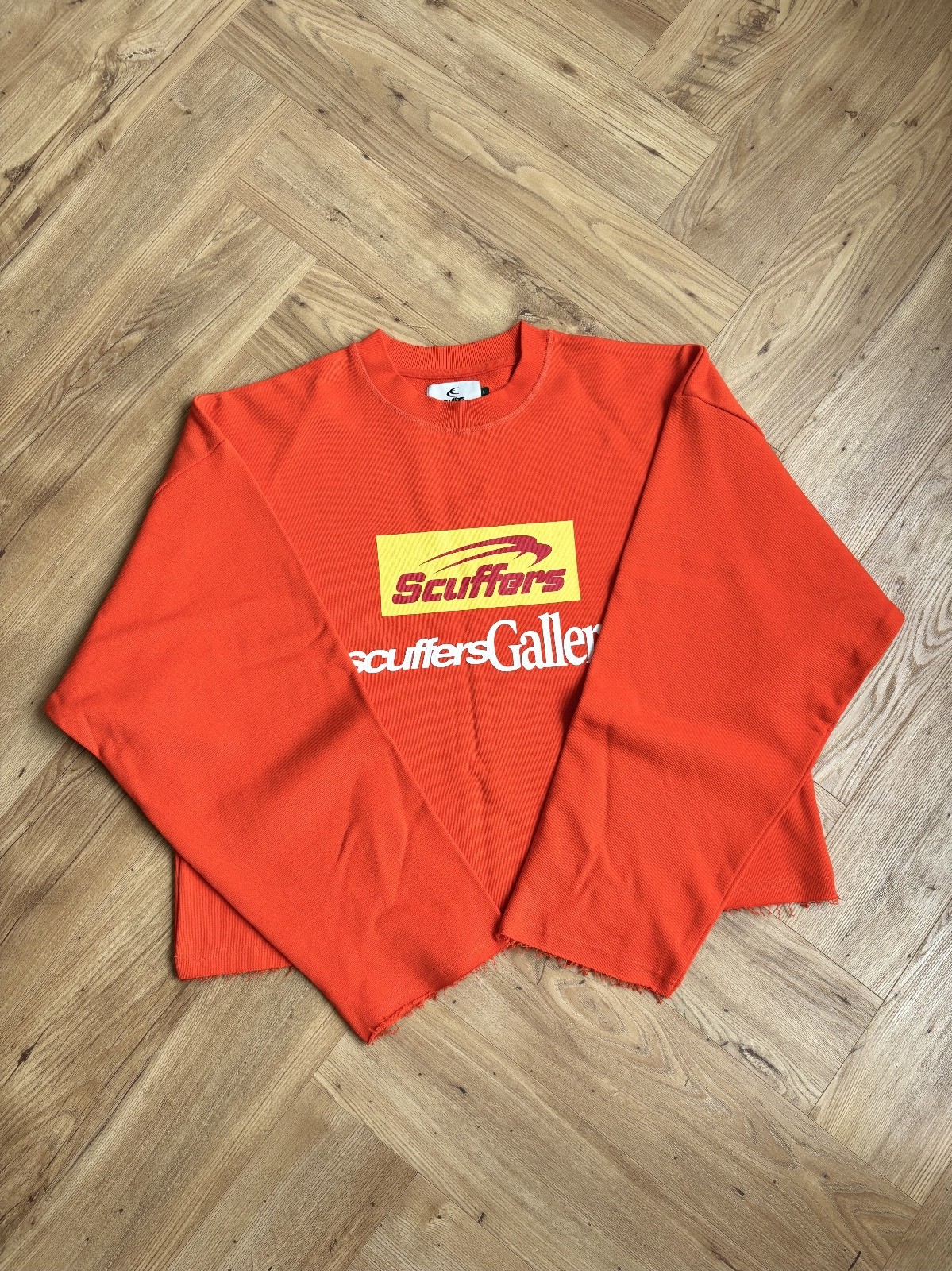 Scuffers Orange Cropped Boxy Fit Oversized Sweatshirt
