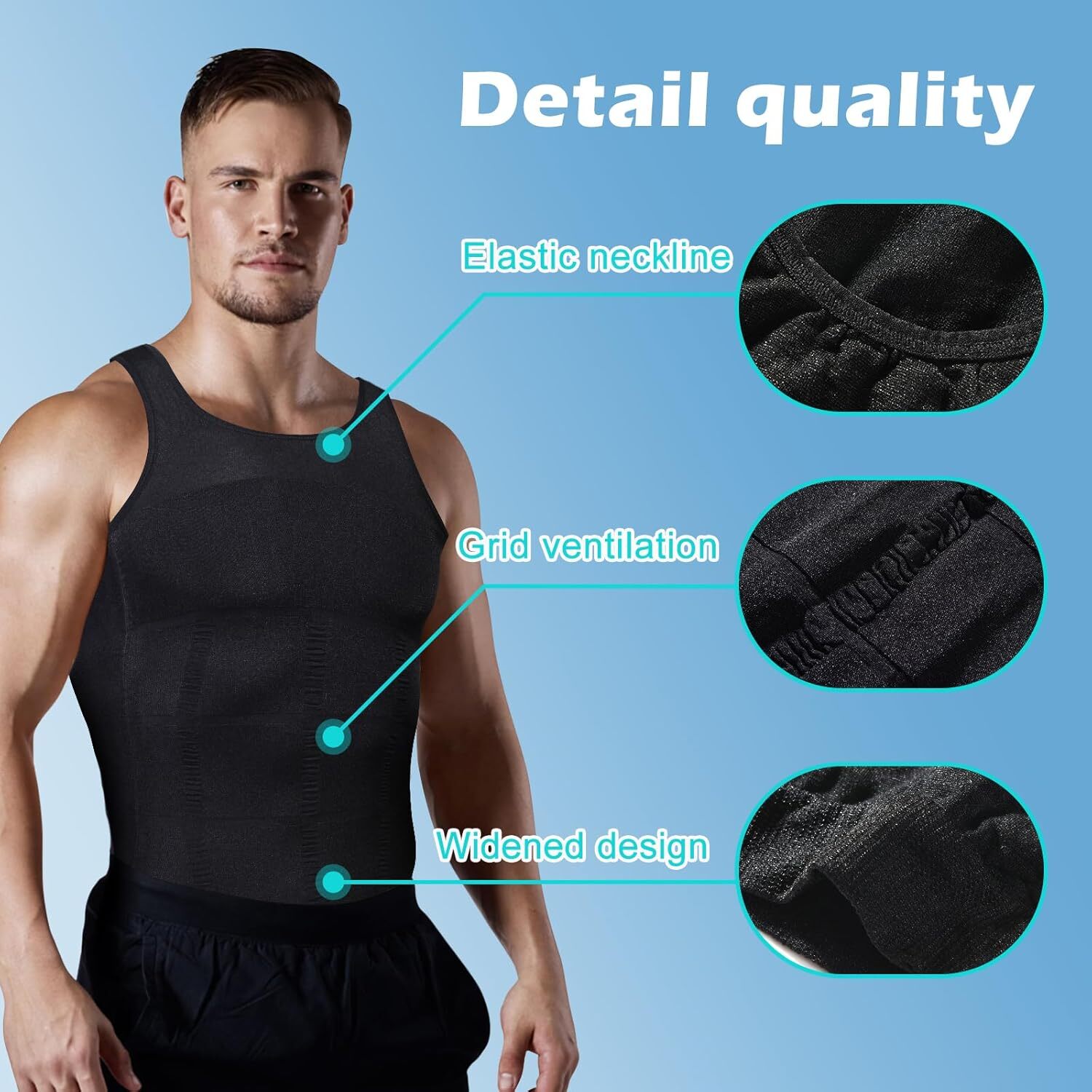 Men Slimming Body Shaper Chest Tummy Compression Shirt Fajas hombre Shapewear