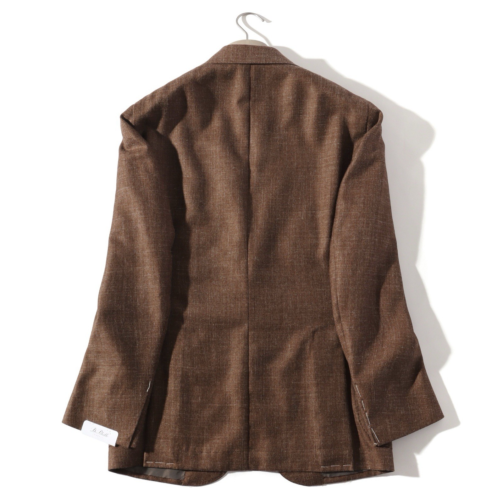 De Petrillo Posillipo Wool Silk Linen Tailored Jacket Brown IT42 Italy