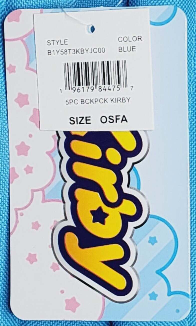 Nintendo Kirby 5-Piece Backpack Set Lunch Bag Supply Case Carabiner BRAND NEW