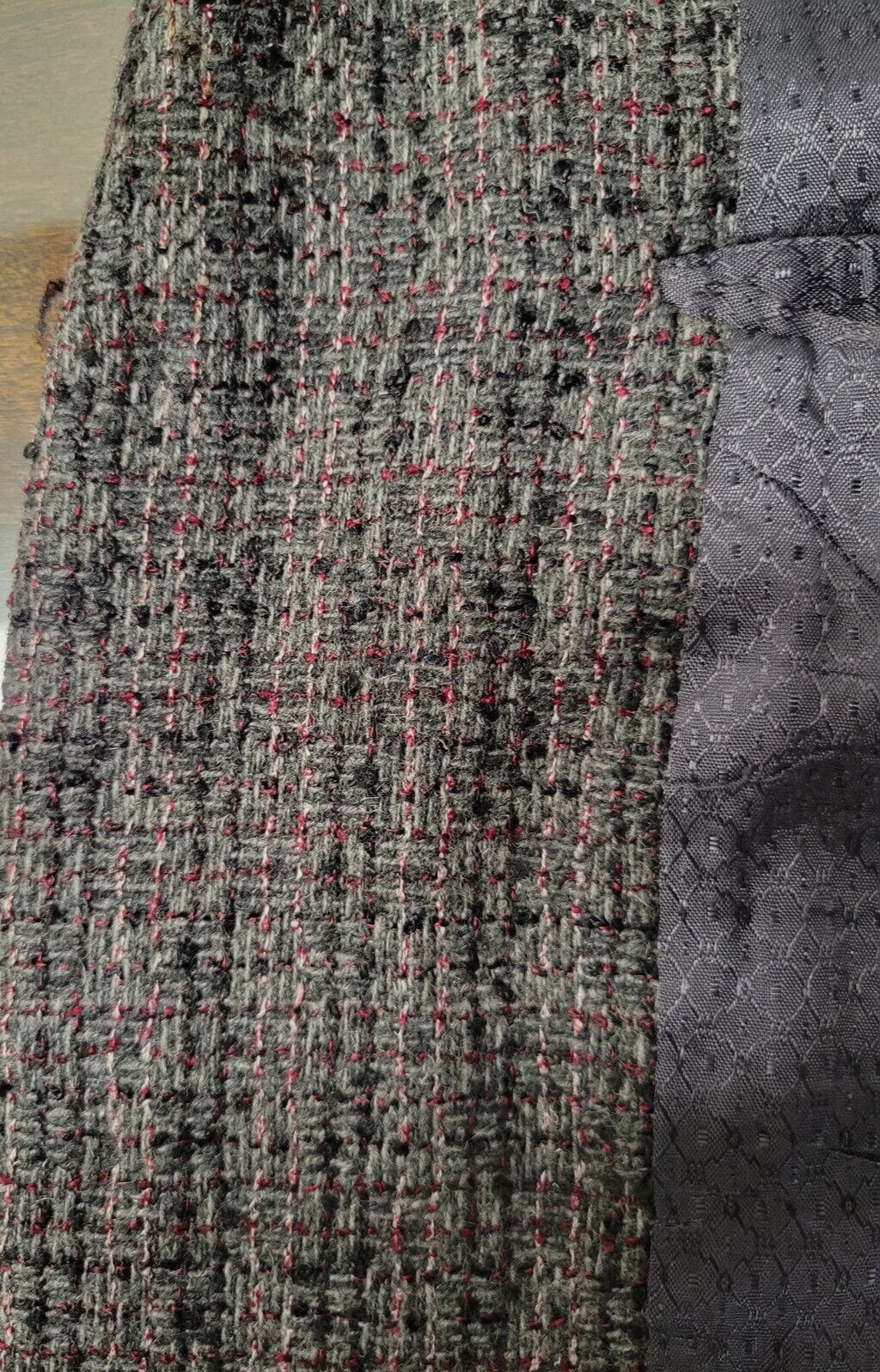 Vintage 50s Dobbshire Mid Century Atomic Fleck Tweed Sport Coat Gray Red 40?