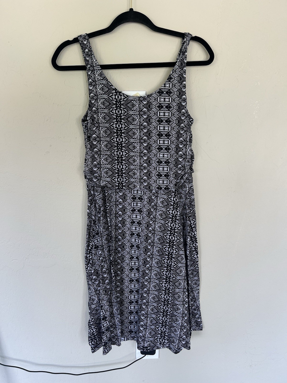 Vintage Faded Glory Womens Geometric Print Sleeveless Dress Size Med (1664)