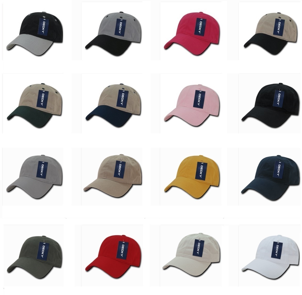 Plain Solid Blank Washed 100% Cotton Polo Style Low Crown Baseball Ball Hat Cap