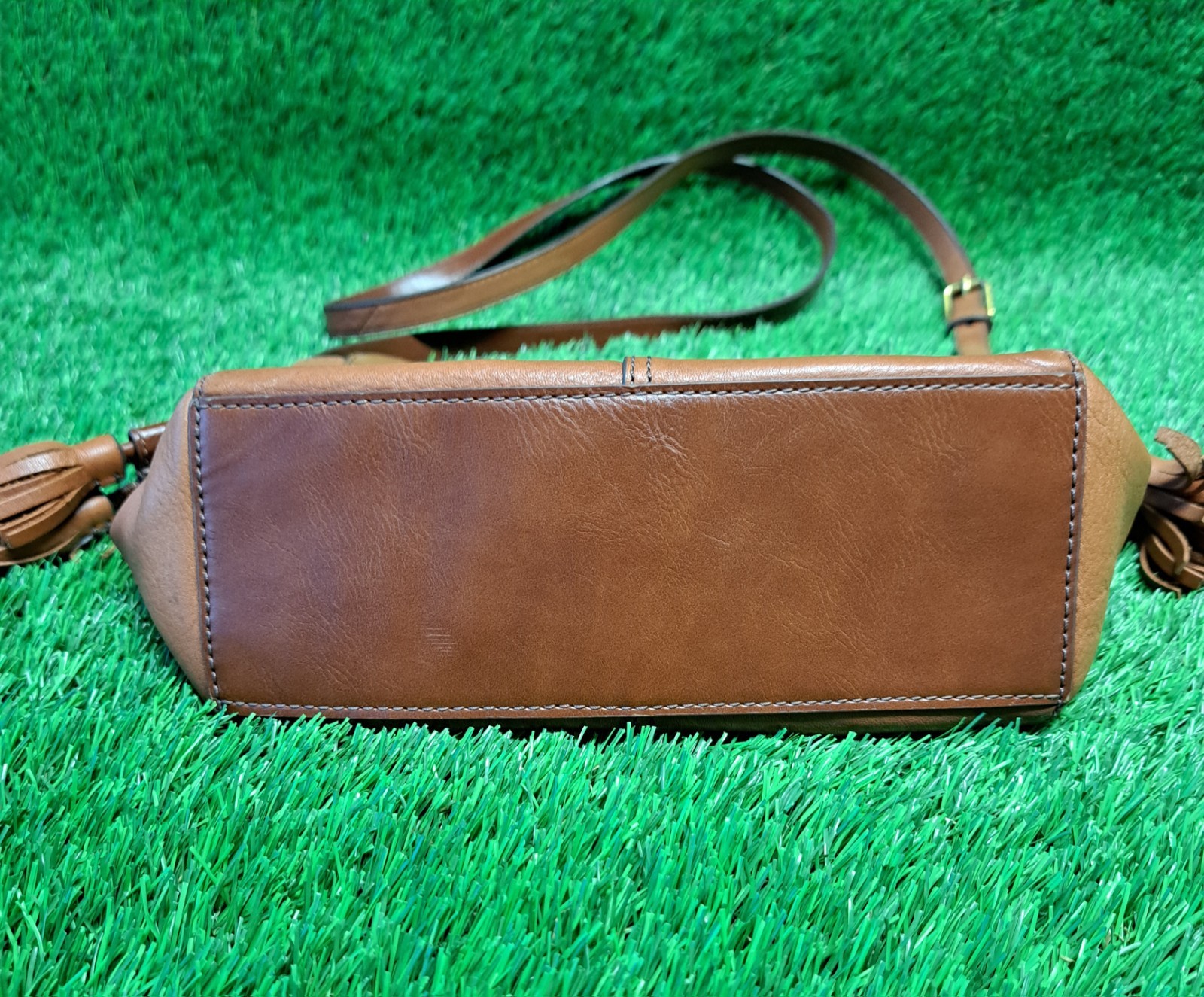 Fossil Rayna Drawstring Crossbody Brown Leather SHB2824210 Preowned