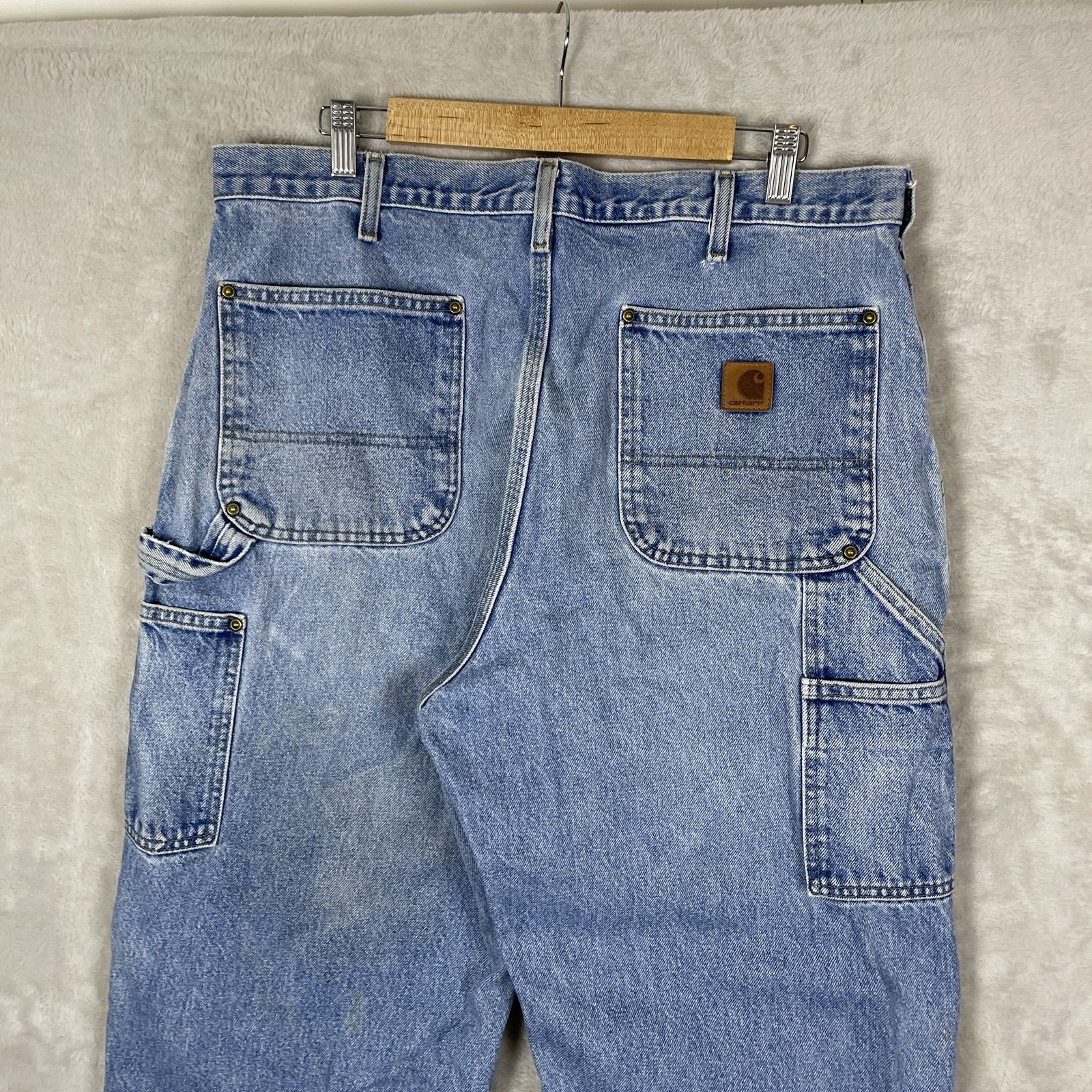 Vintage Carhartt Double Knee Jeans Mens 36×34 B73 DST Distressed Denim Pants
