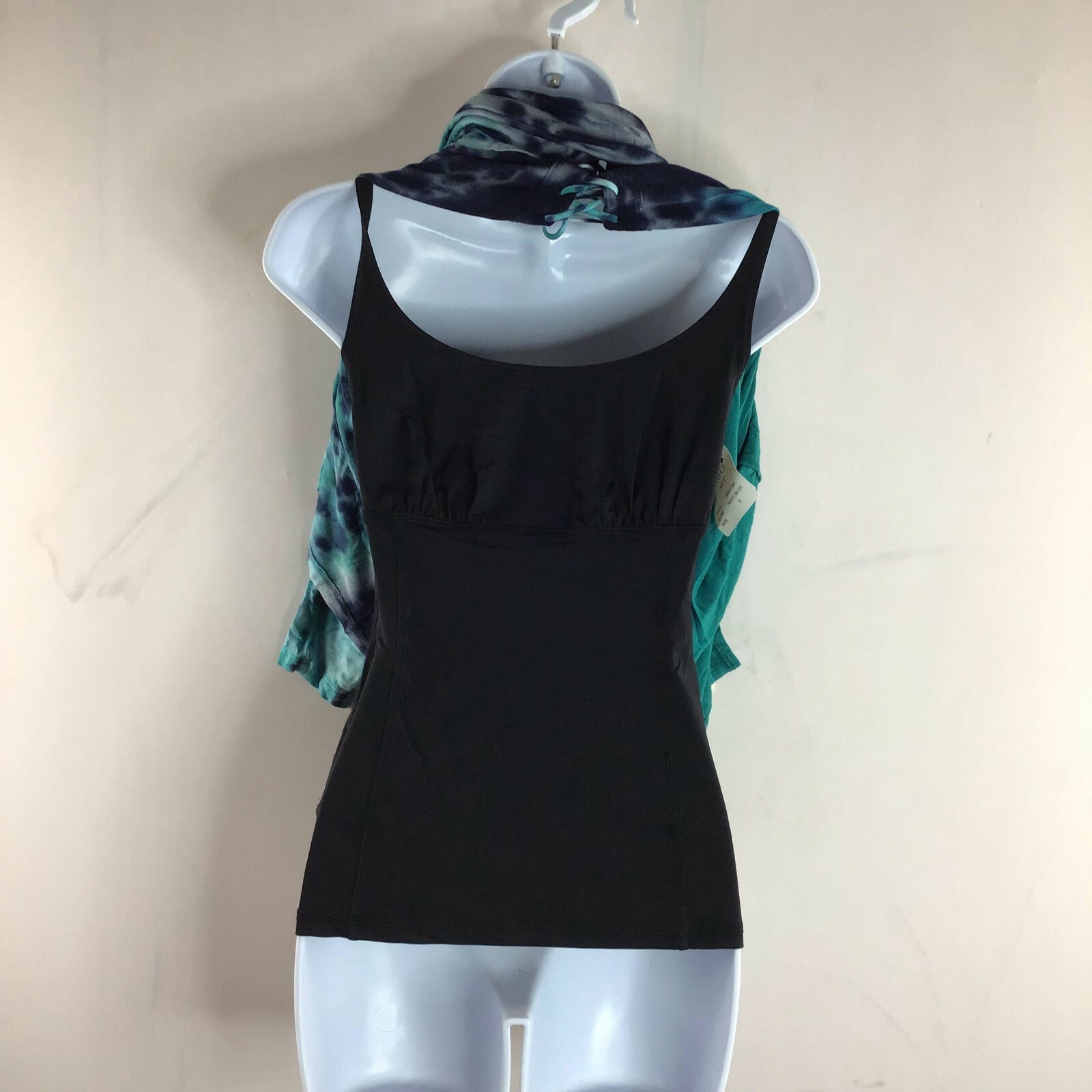 Miracle Body Women’s 2 Piece Set Top Navy Blue Tie Dye Style 4929TTRP Size Small