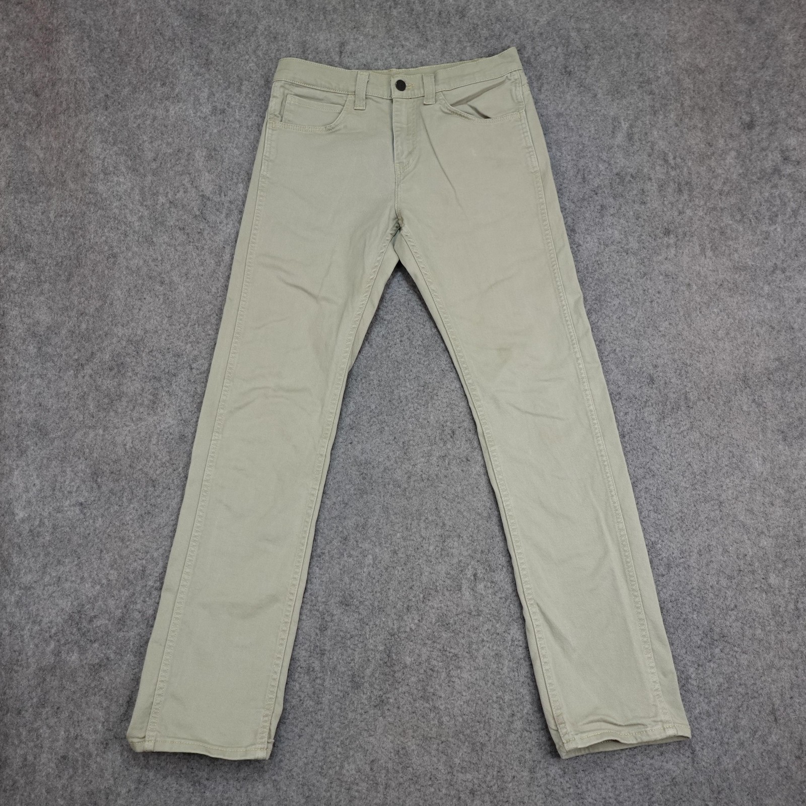 Levis 513 Jeans Mens 32×32 Khaki Slim Straight Stretch Chino Pants Light Wash 32