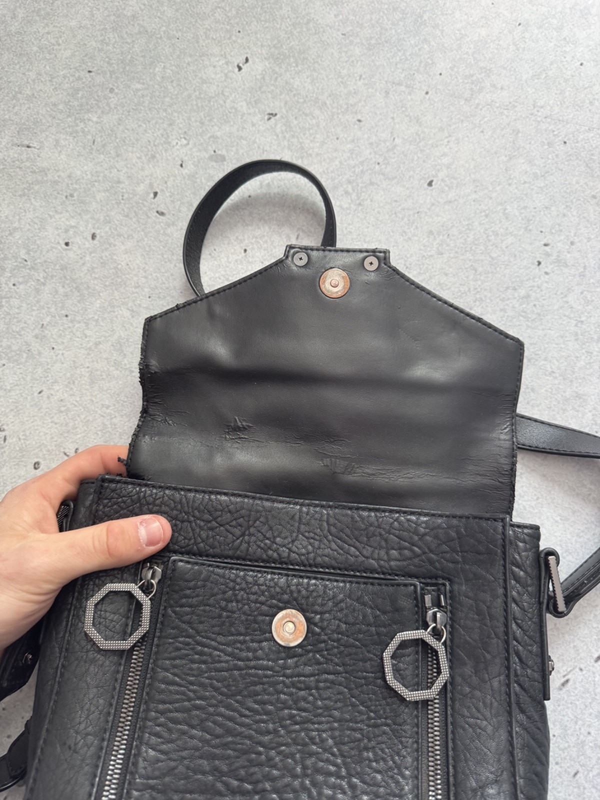 2000s Diesel Avant Garde Leather Crossbody Bag Grunge Opium Y2k