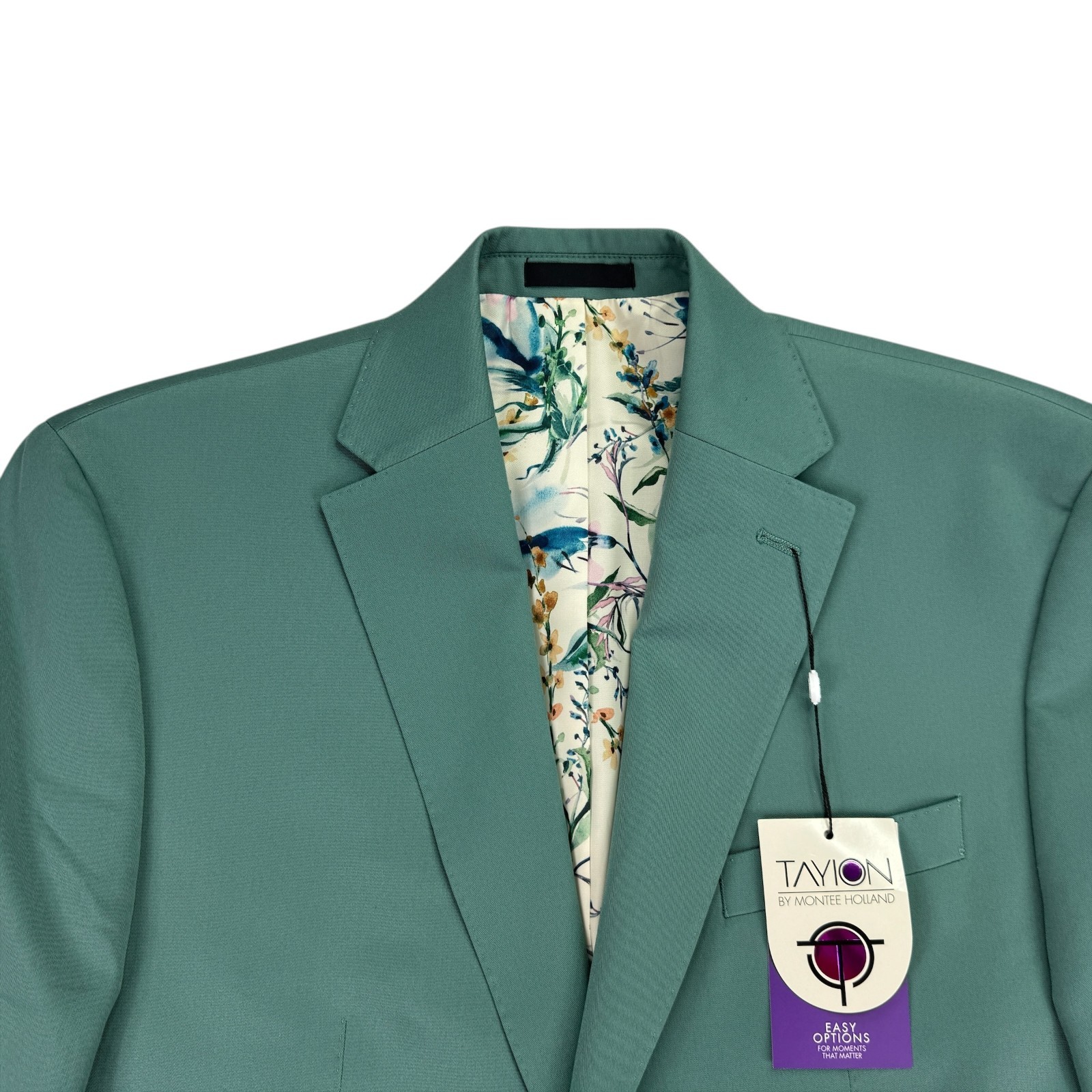 Tayion Mens Agordy Classic Fit Solid Suit Jacket Moss Green 40S
