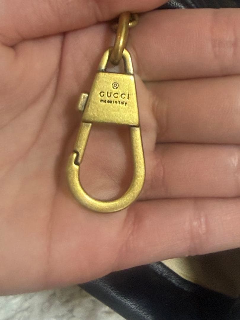 GUCCI Marmont GG Chain Shoulder Bag Drawstring Leather Black Gold Hardware Japan