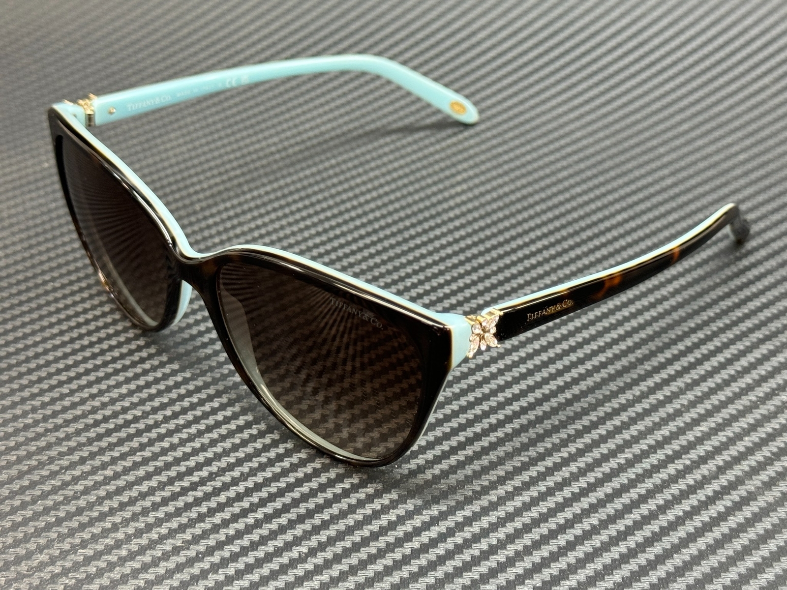 TIFFANY & co. TF4089B 81343B Havana Blue Women’s Cat Eye Sunglasses 58 mm