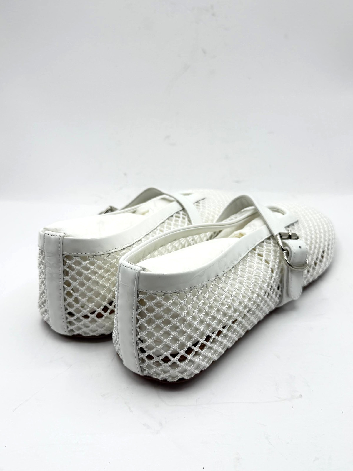 ALAIA BALLET Leather Mesh Flats White EU 39