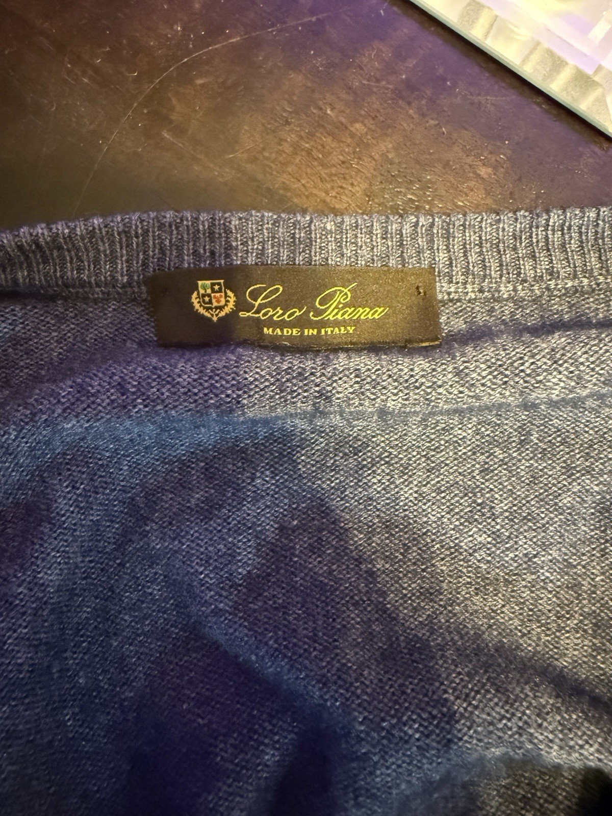 Loro Piana Blue Classic V-Neck Sweater Silk/Cashmere sz54 XL Made In Italy
