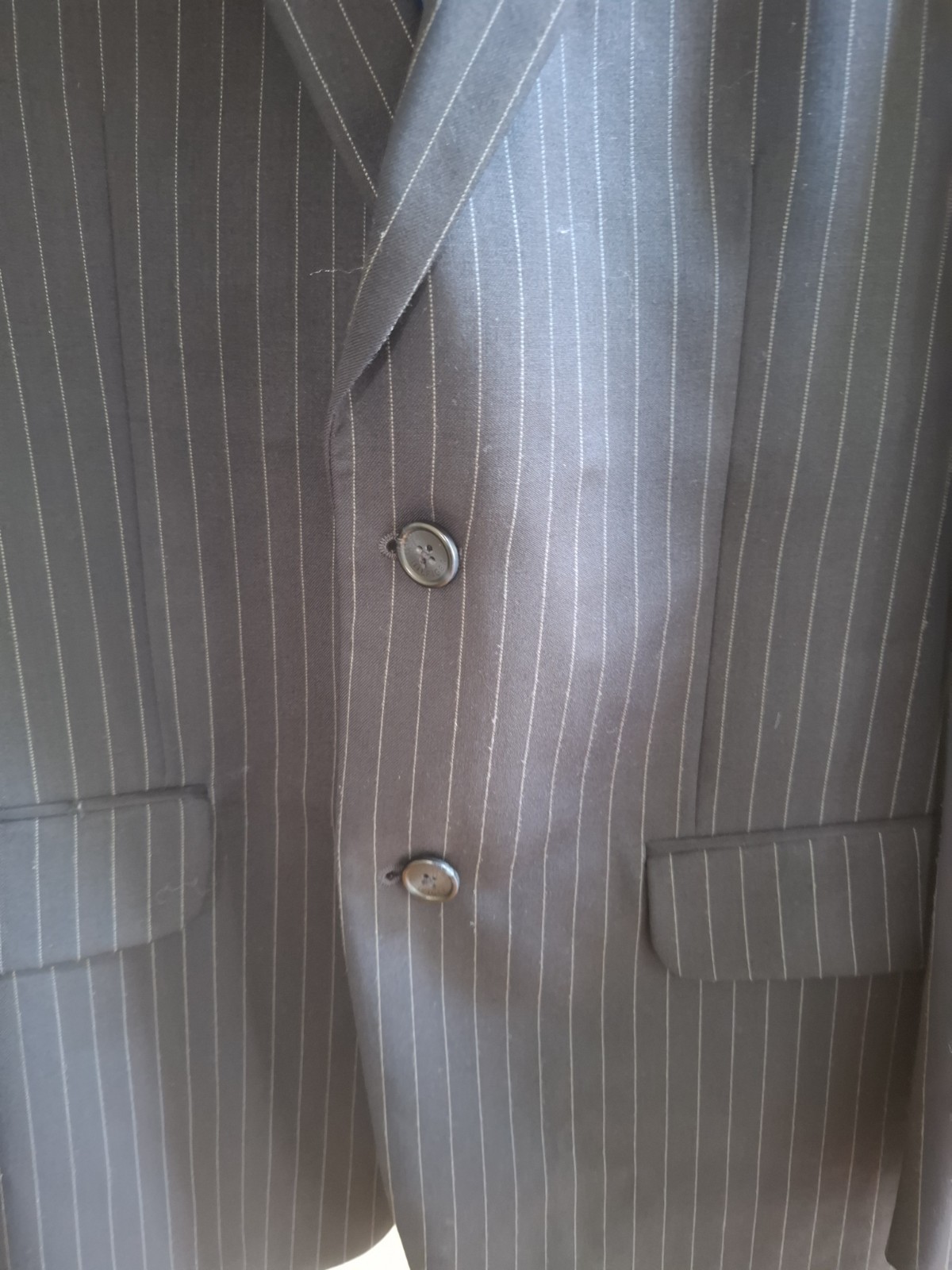 Tommy Hilfiger Mens Blue Pinstripe Performance Two Button Blazer Jacket Size M