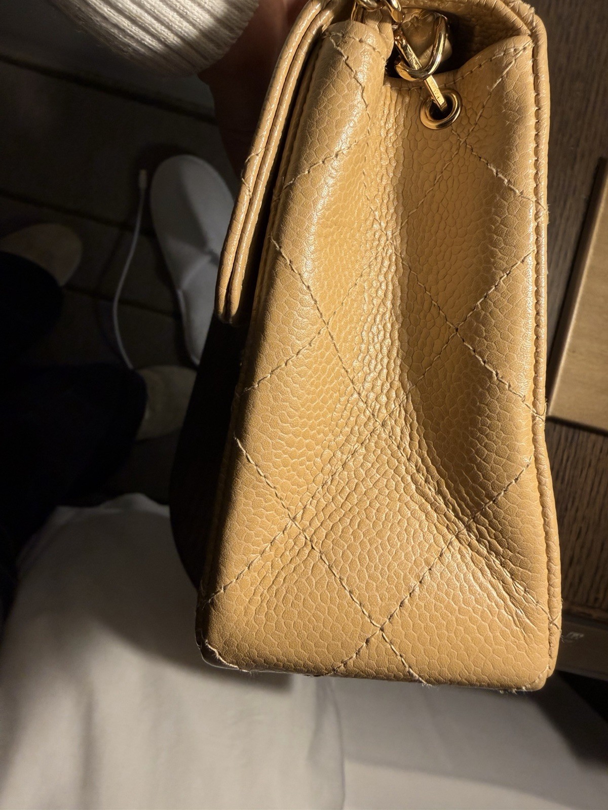Chanel Beige Quilted Caviar Half Flap Mini – WGACA