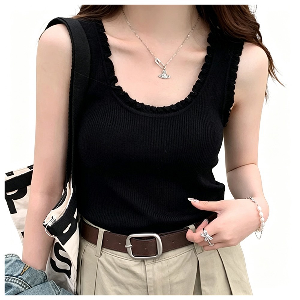 Women’s Regular Length Knitted Vest with Seamless Camisole Ideal for Daily Use