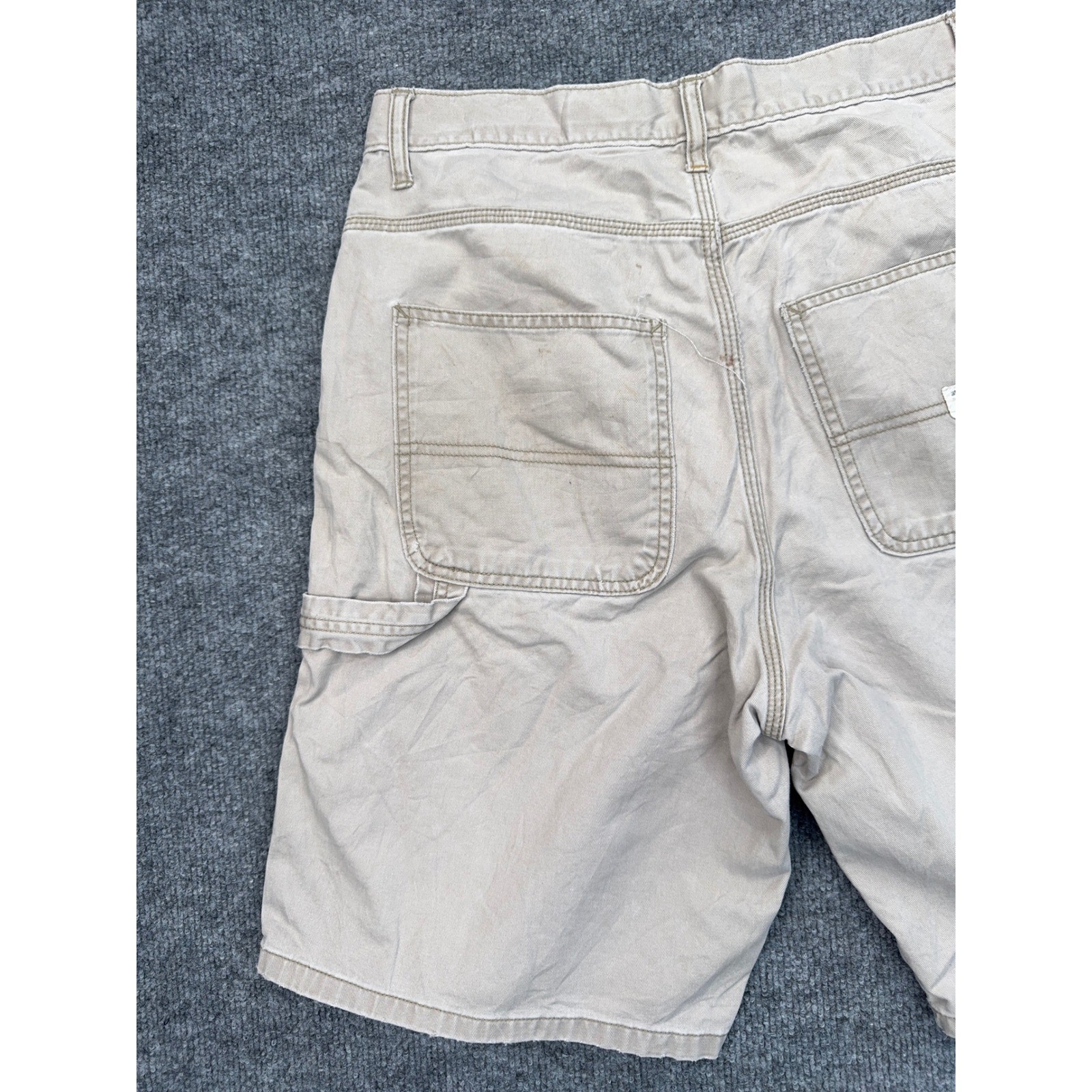 Gap Mens Carpenter Shorts Tan Khaki Cotton Utility Workwear Size 30 Hammer Loop