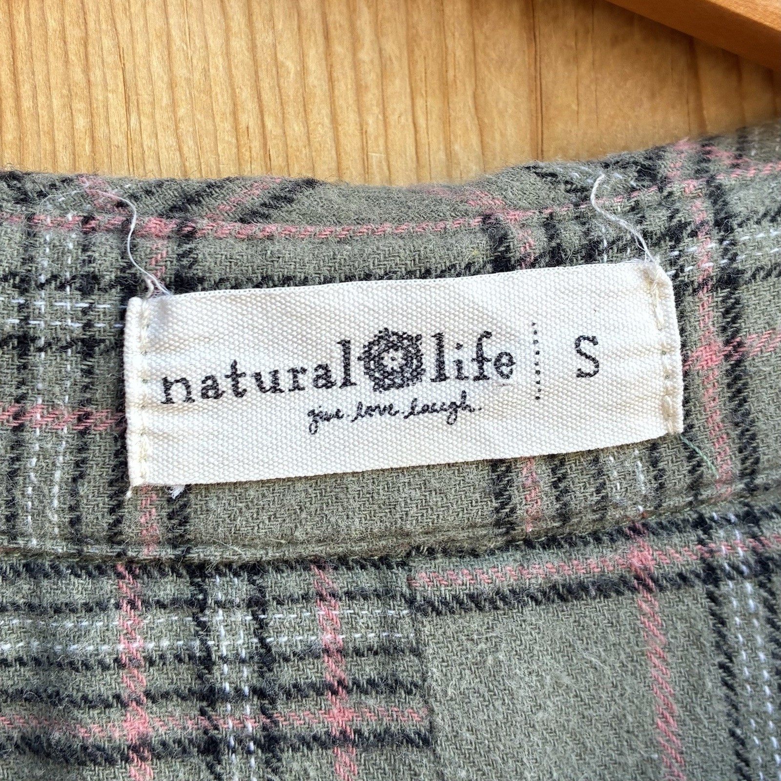 Natural Life Plaid Top Sz Small