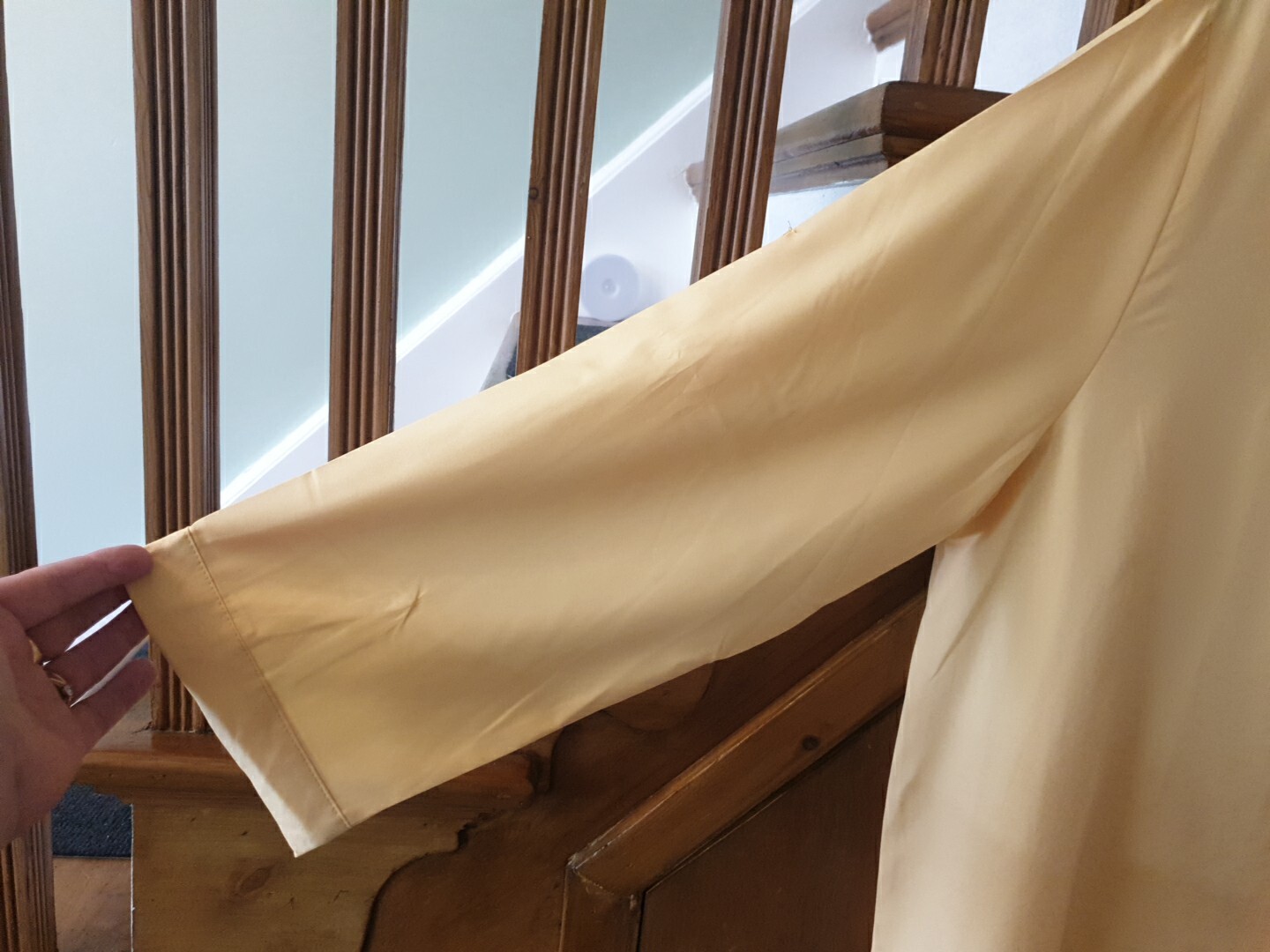 Button Down Shirt – Lapel Collar, Flowy Long Sleeves – Yellow – Size 18/XXL-BNNT