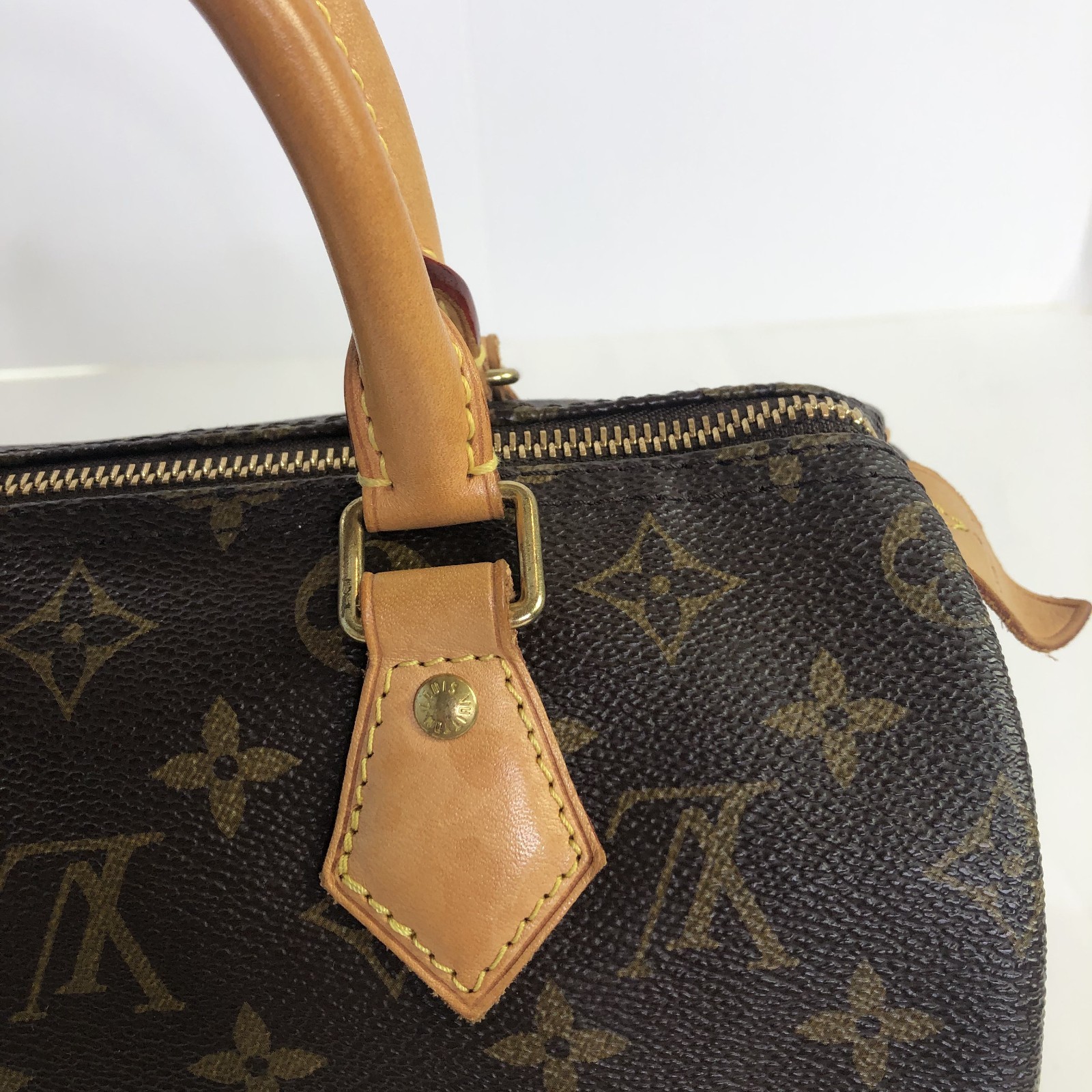 Louis Vuitton Monogram Speedy 25 Handbag Padlock/Keys Brown Made In US 2018