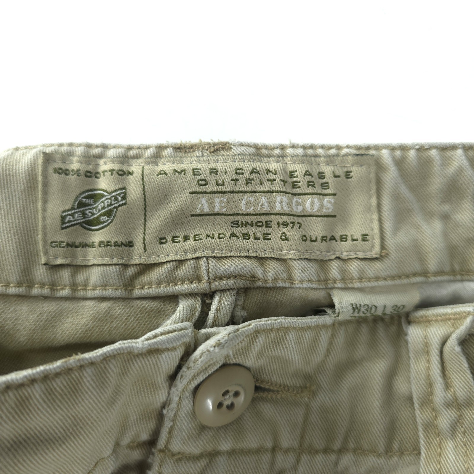 Vintage American Eagle Cargo Pants 30×30 Mens Cotton Y2k Military Actual 30×28