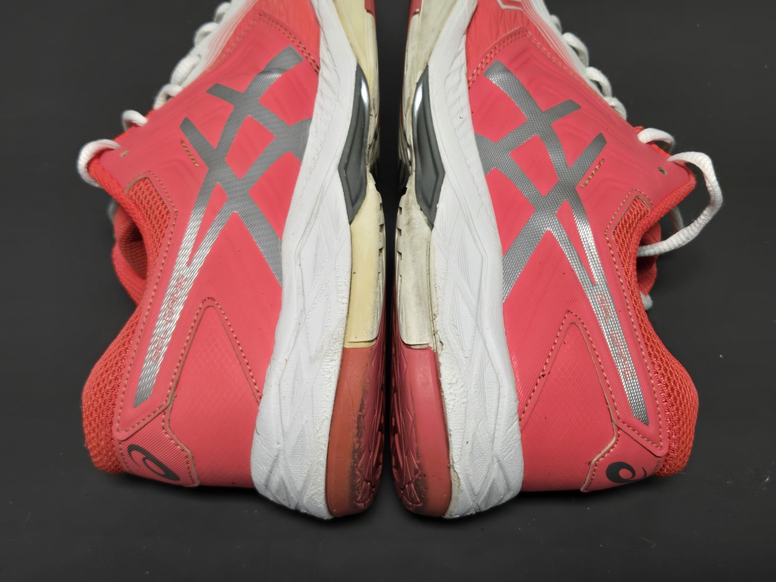 Asics Gel Game Womens Athletic Shoes E755Y Size 9.5 Coral Pink & White