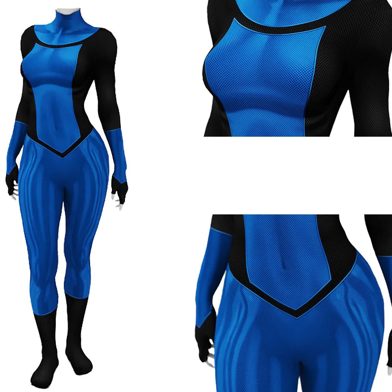 Cosplay Female Invincible Jumpsuit Women Bodysuits Costume Halloween Blue Outfit