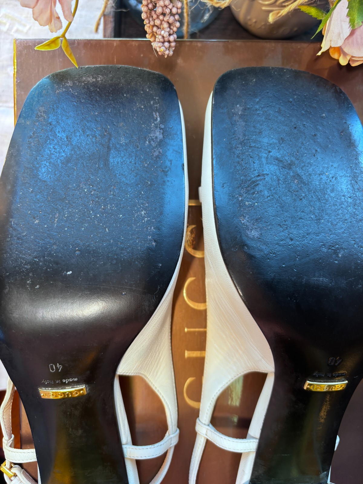 gucci horsebit slingback pumps