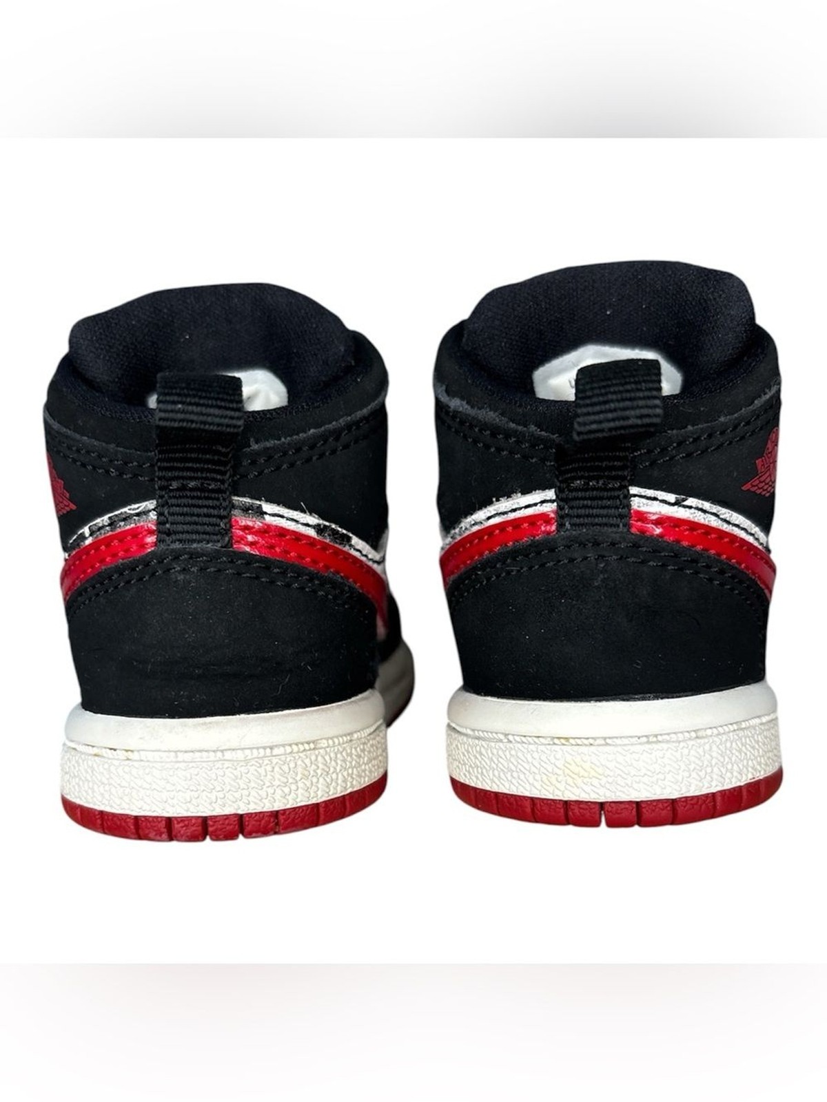 Baby Jordan’s | Mid Top | Red & Black “Newspaper Air Times” | Toddler 4 C