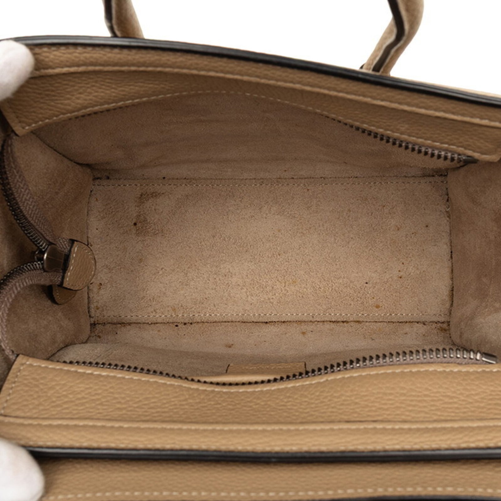 Celine Luggage Nano Shopper Handbag, Beige Leather, Women’s CELINE GZl1h8bj