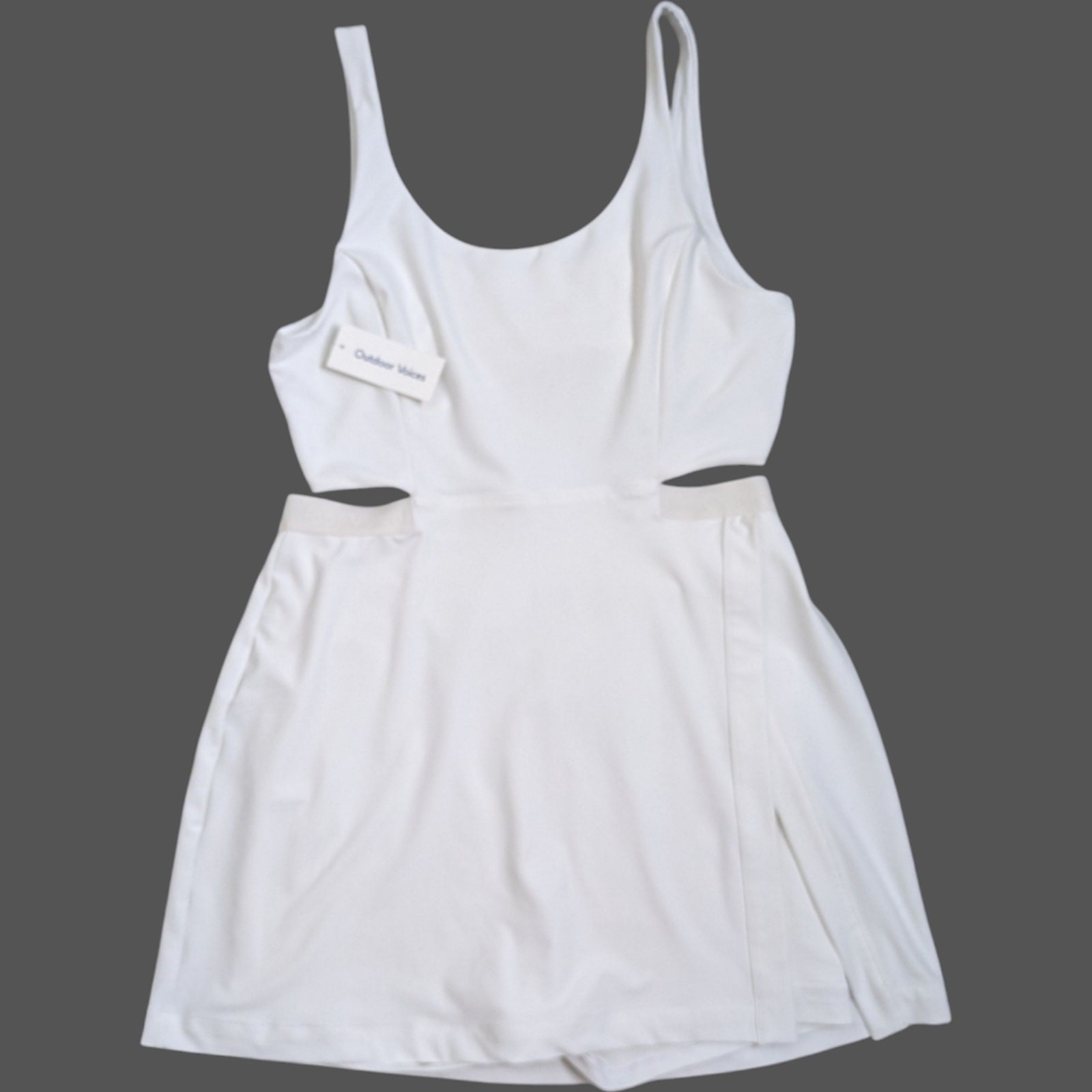 NEW Outdoor Voices Brilliant White Court Dress XL Cutout Skort Tennis Athletic