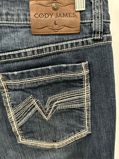 Cody James Bootcut Jeans Mens 34×30 Dark Wash Thick Stitch Western Cowboy