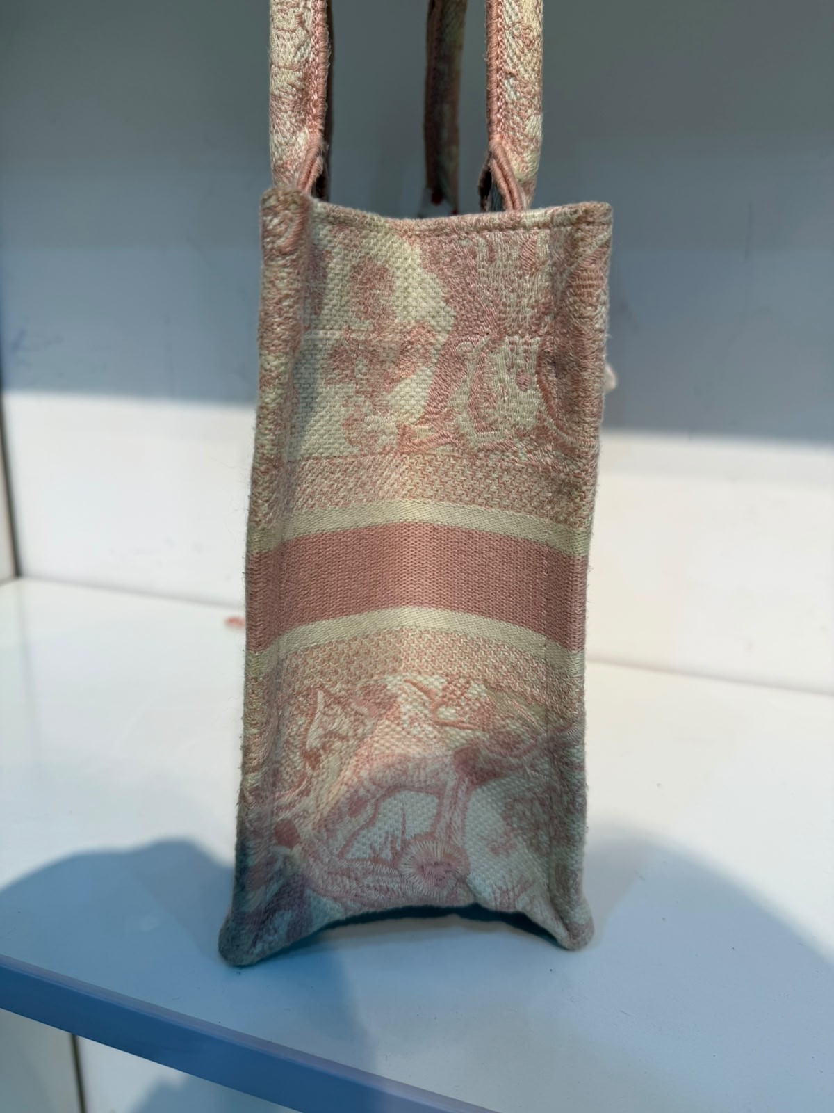 Christian Dior Medium Book Tote Pink Toile de Jouy Sauvage Embroidered Bag