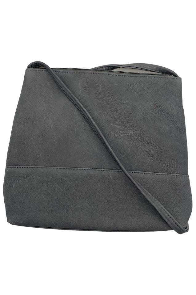 Le Donne Leather Carry Along Crossbody Gray