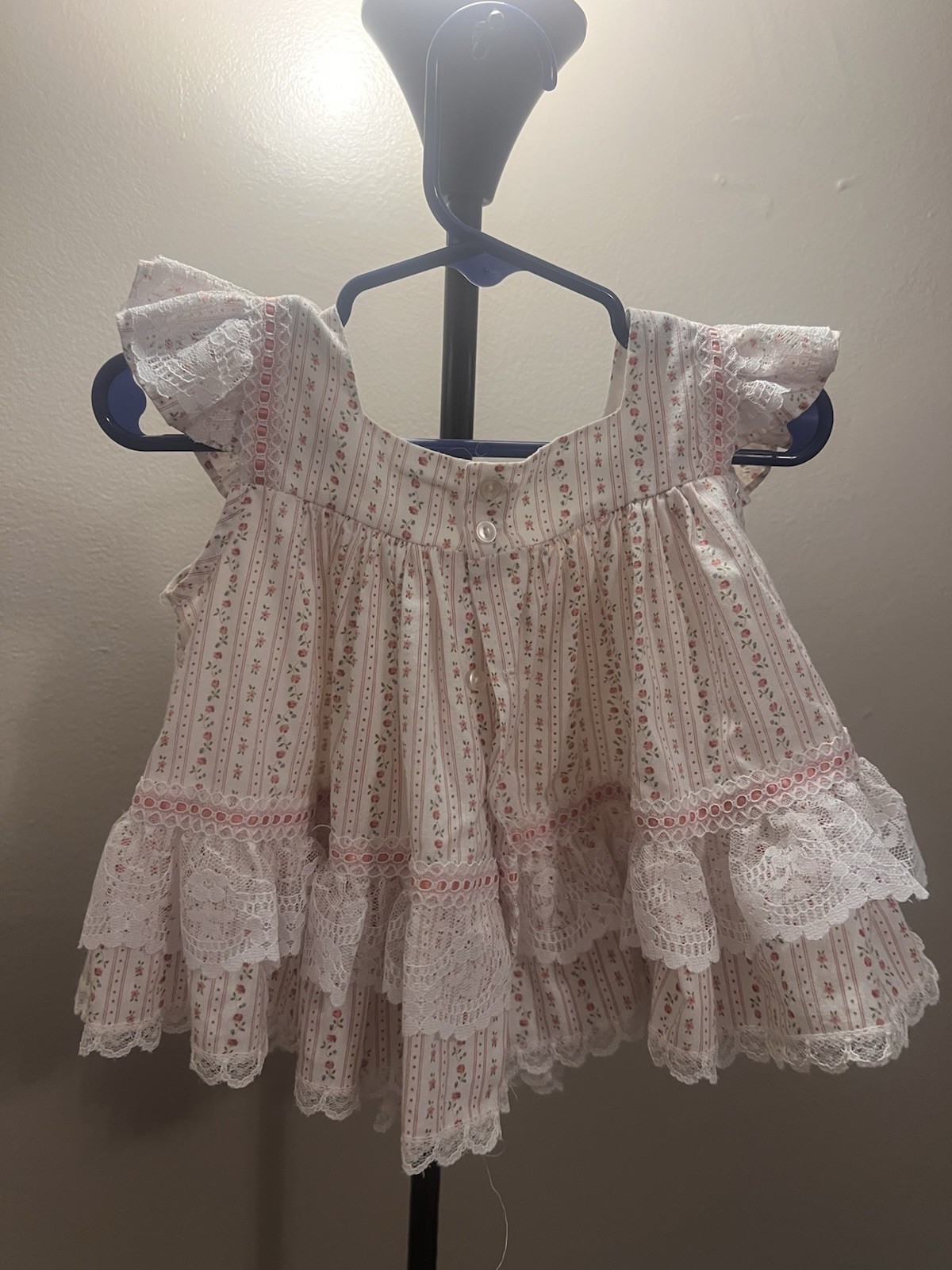 3 Vintage Baby Girl Dresses Bryan Rare Editions 6-9M 12M Lace Smocked USA