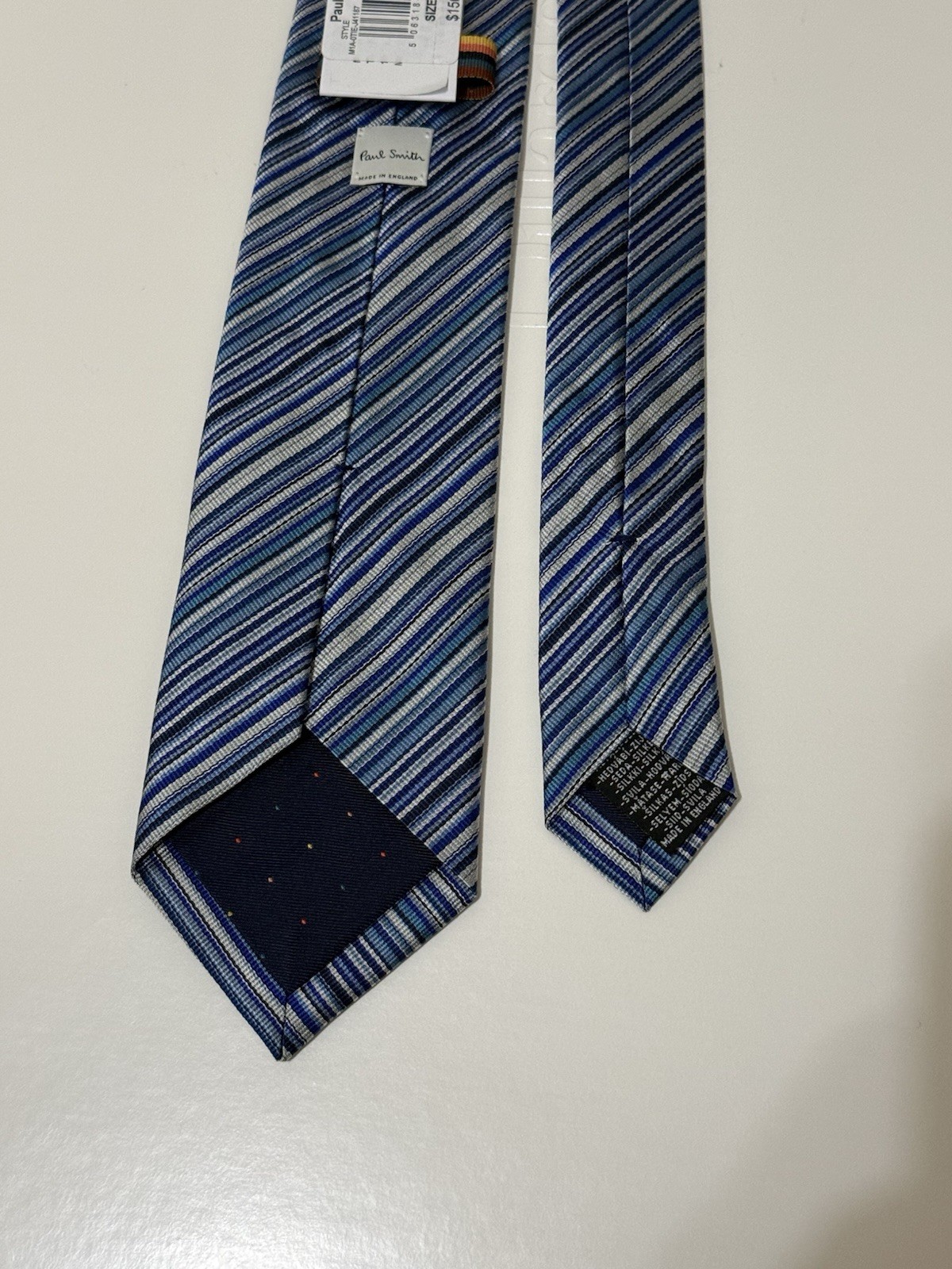 Paul Smith England Men’s Multi Stripe Tie In Blue Color (8 Cm).