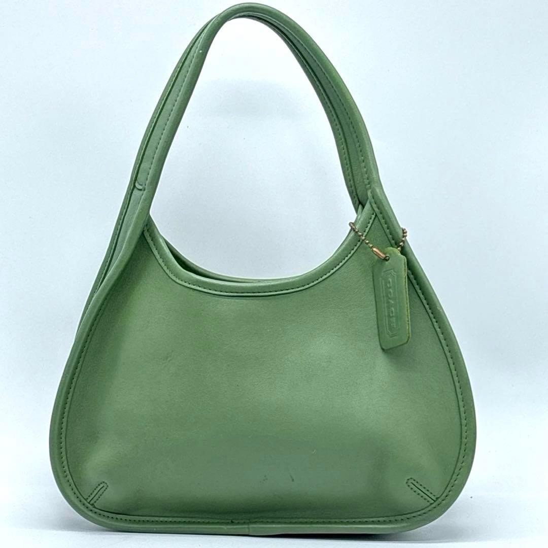 Vintage Old Coach 9027 Green Leather Ergo Bag Womens Handbag Made in USA VTG