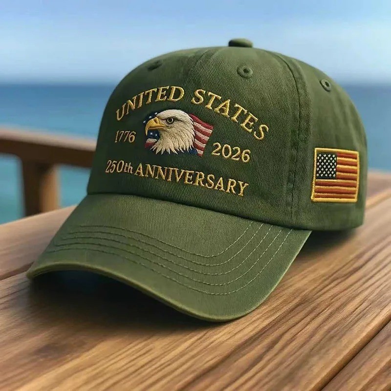 US 250th Anniversary Patriotic Eagle Baseball Cap Adjustable Sun Hat