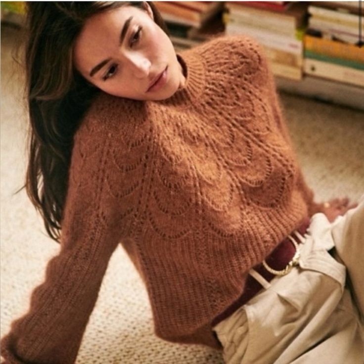 Sezane Pauline Brown Sweater Size S
